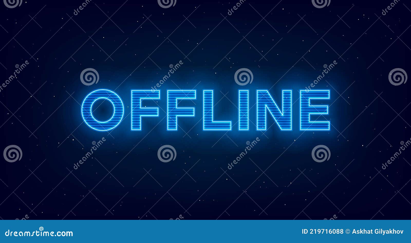 Hologram Offline Twitch Banner. Glowing Offline Title with Hologram Effect  for Streaming Screen Stock Vector - Illustration of bright, cybersport:  219716088
