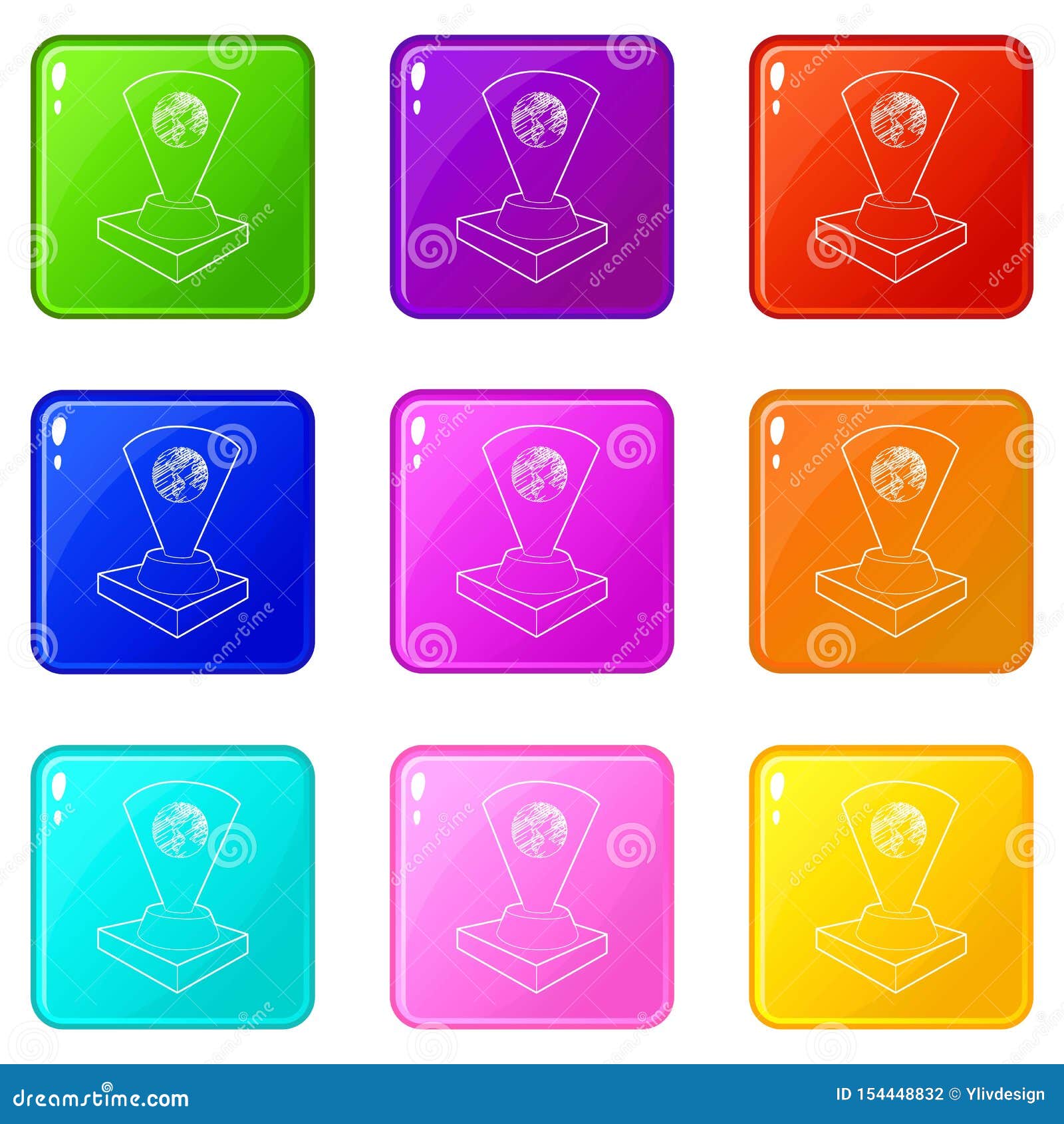holograma icons set 9 color collection
