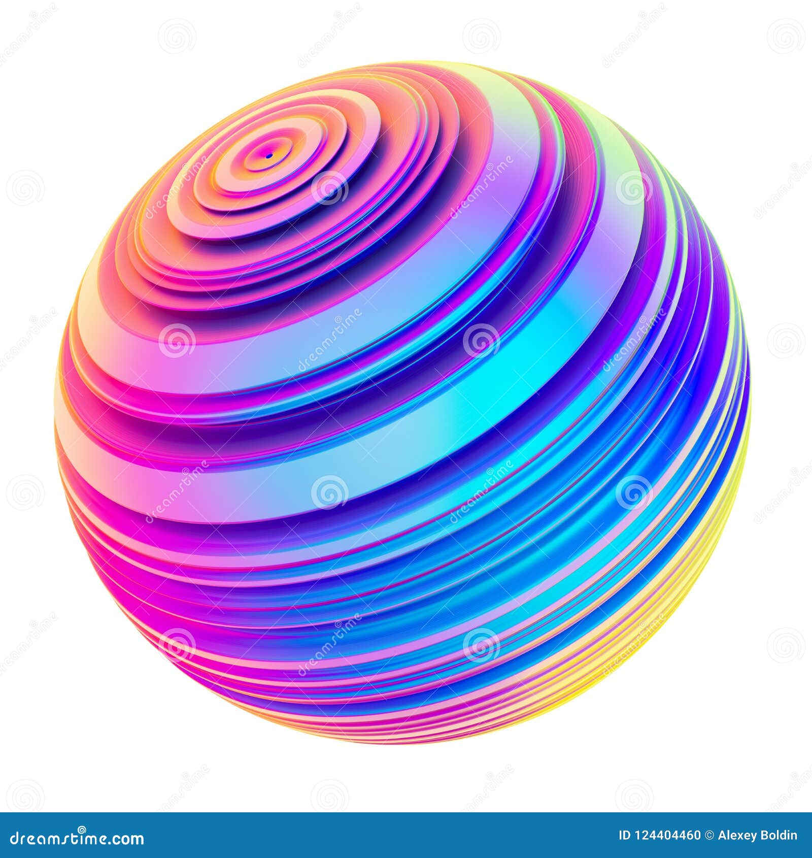 holographic abstract twisted  ribbed sphere  