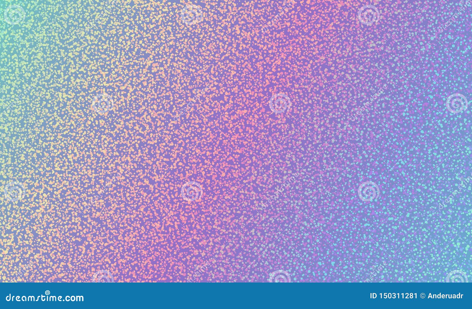 Holographic glitter polka dot texture diagonal color gradient vector  background Stock Vector