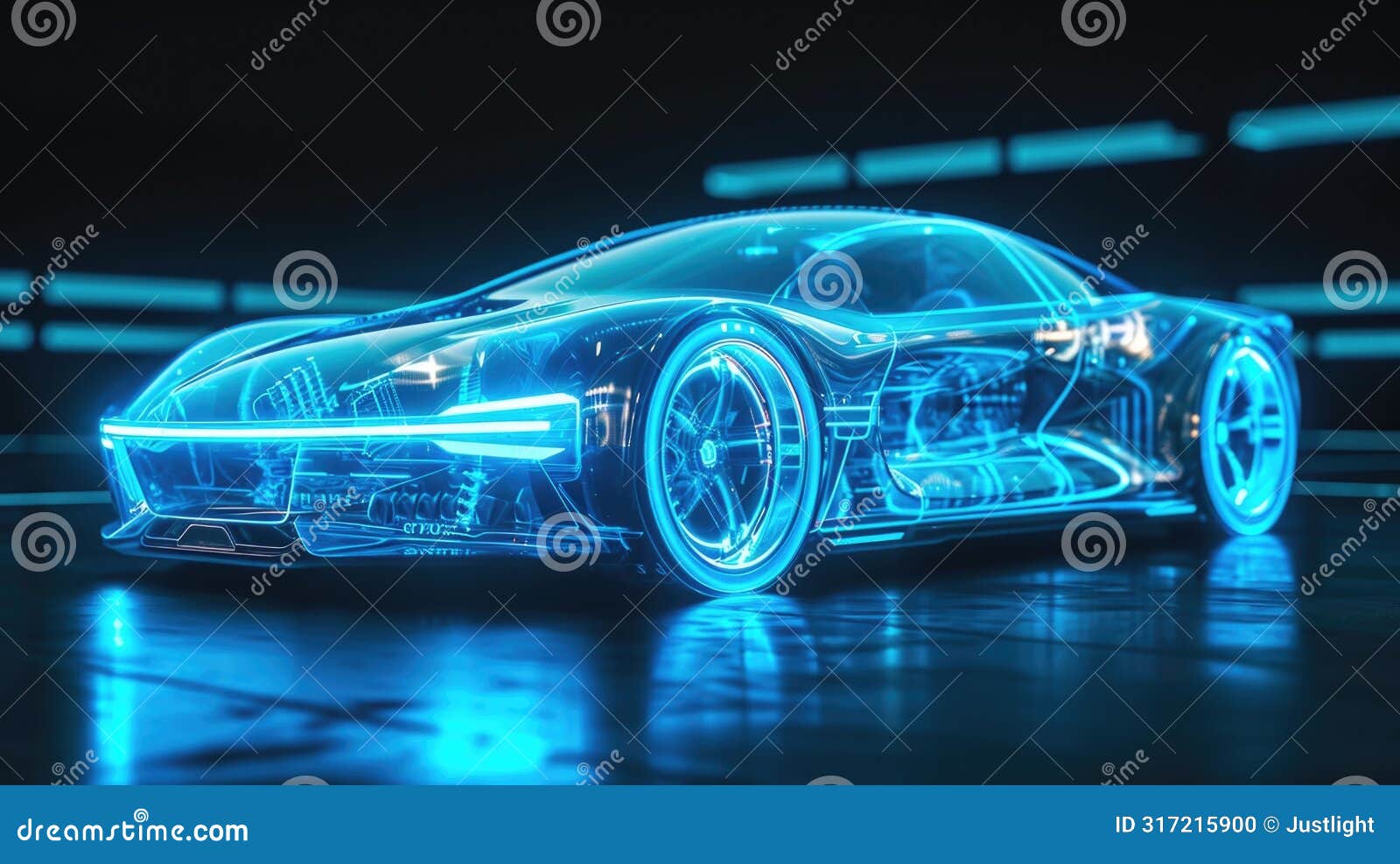 a holographic model of a concept car its tingedge technology and stunning  making it seem like it could be