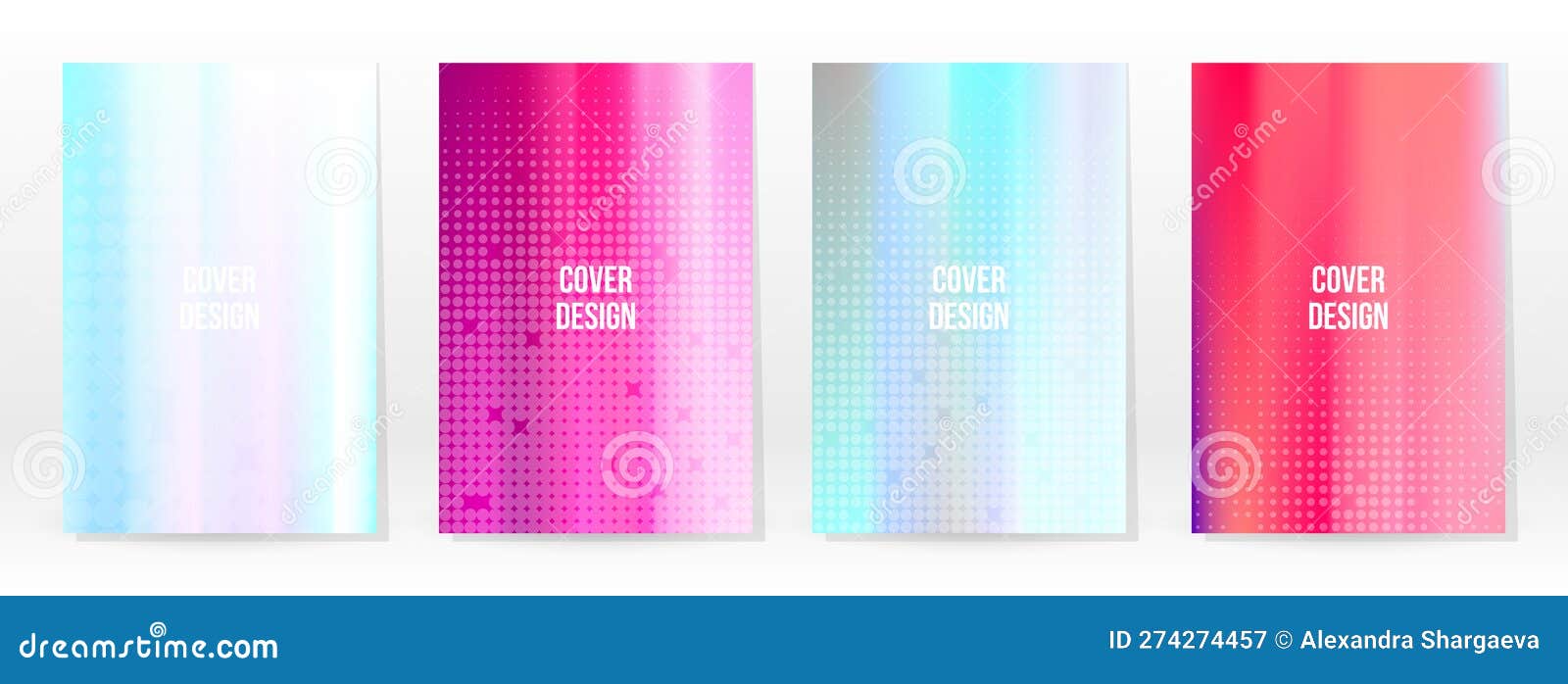 Holographic Poster Set Iridescent Technology Cover Stock Vector ...