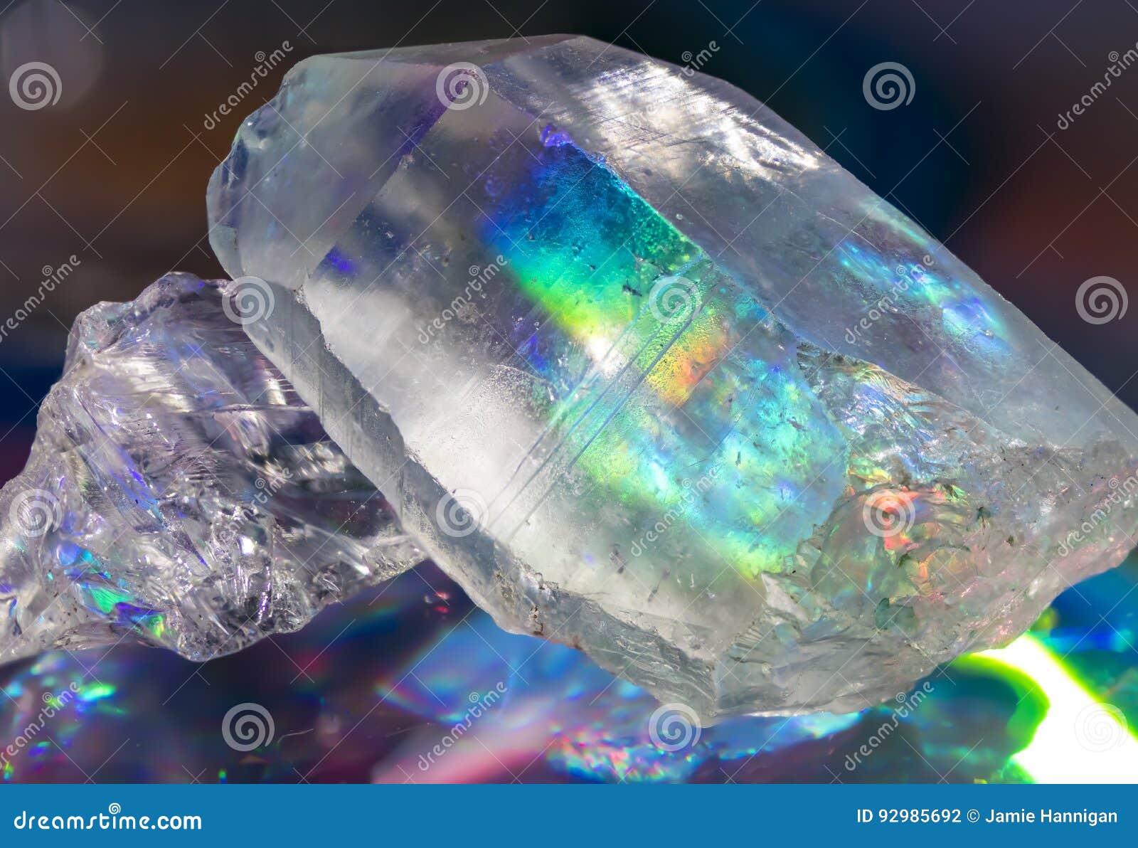 Holographic Quartz Crystals Stock Photo Image of quartz, macro 92985692