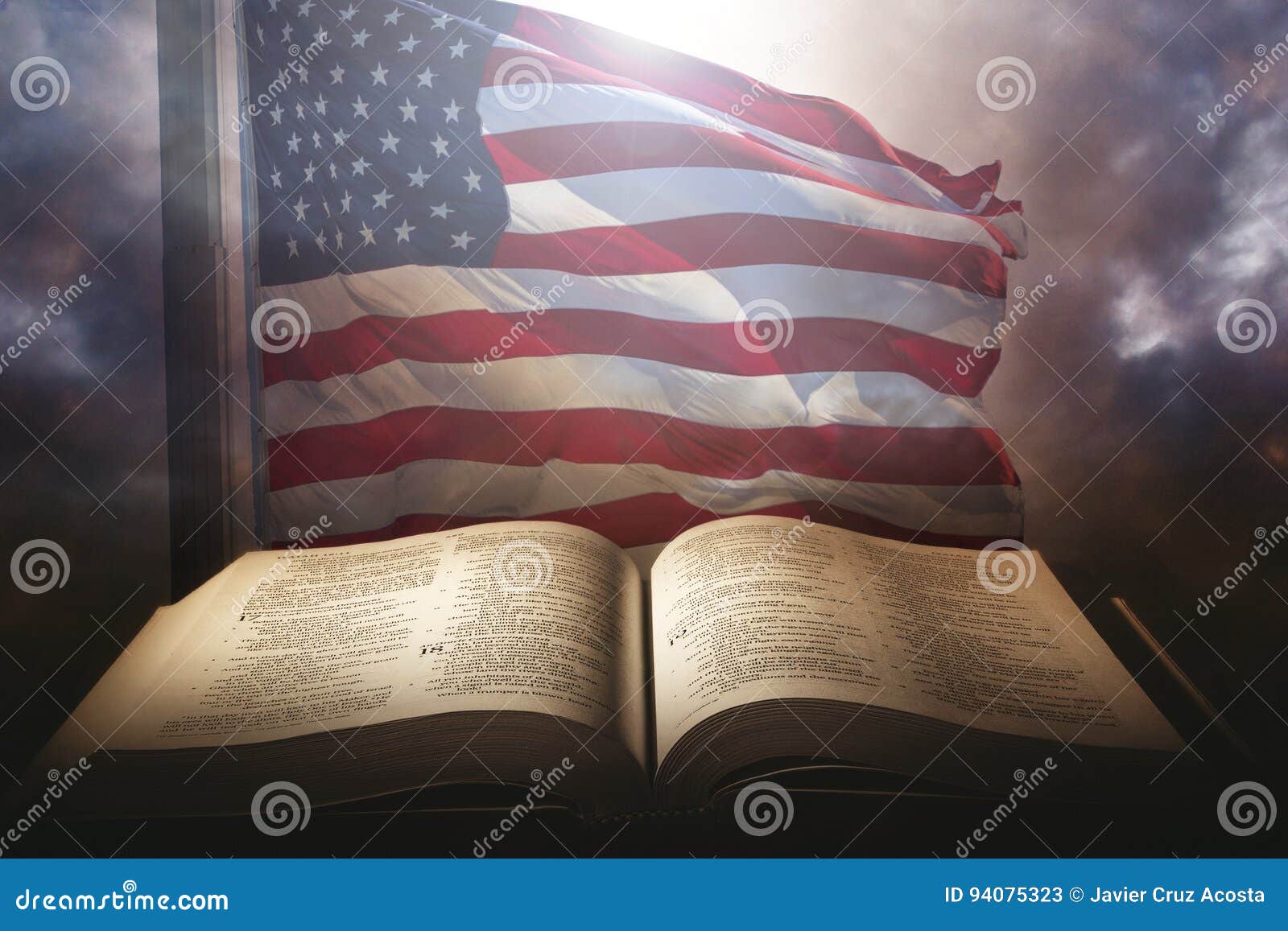 Holy Bible with the American Flag Stock Image Image of life, santa 94075323