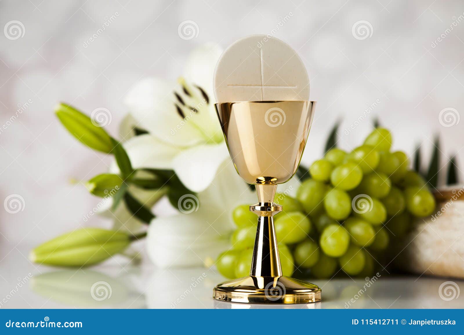 holy communion bread, wine for christianity religion
