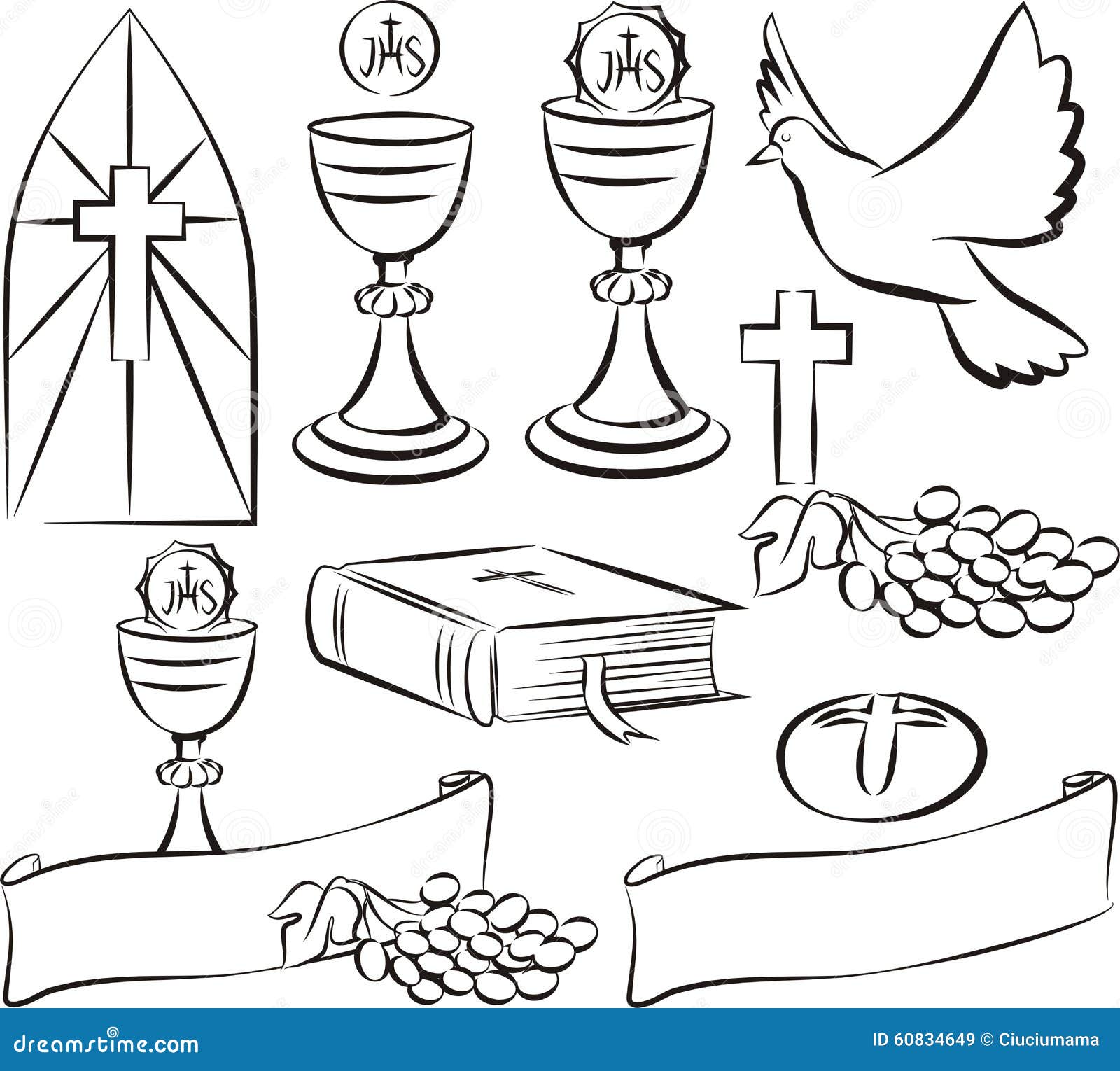 Holy Communion - Vector Symbols Stock Vector - Illustration of With First Communion Banner Templates