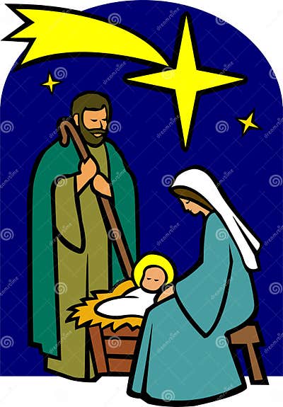 Holy Family Nativity/eps stock vector. Illustration of manger - 5899639