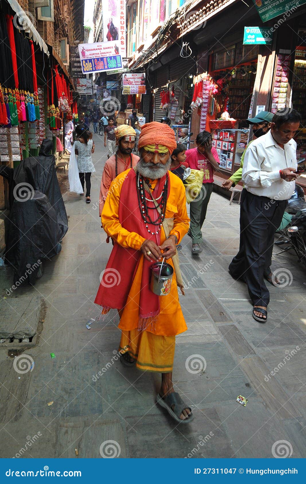 Nepali Brahman Old Man Wearing Traditional Hat Editorial Photo 43170523