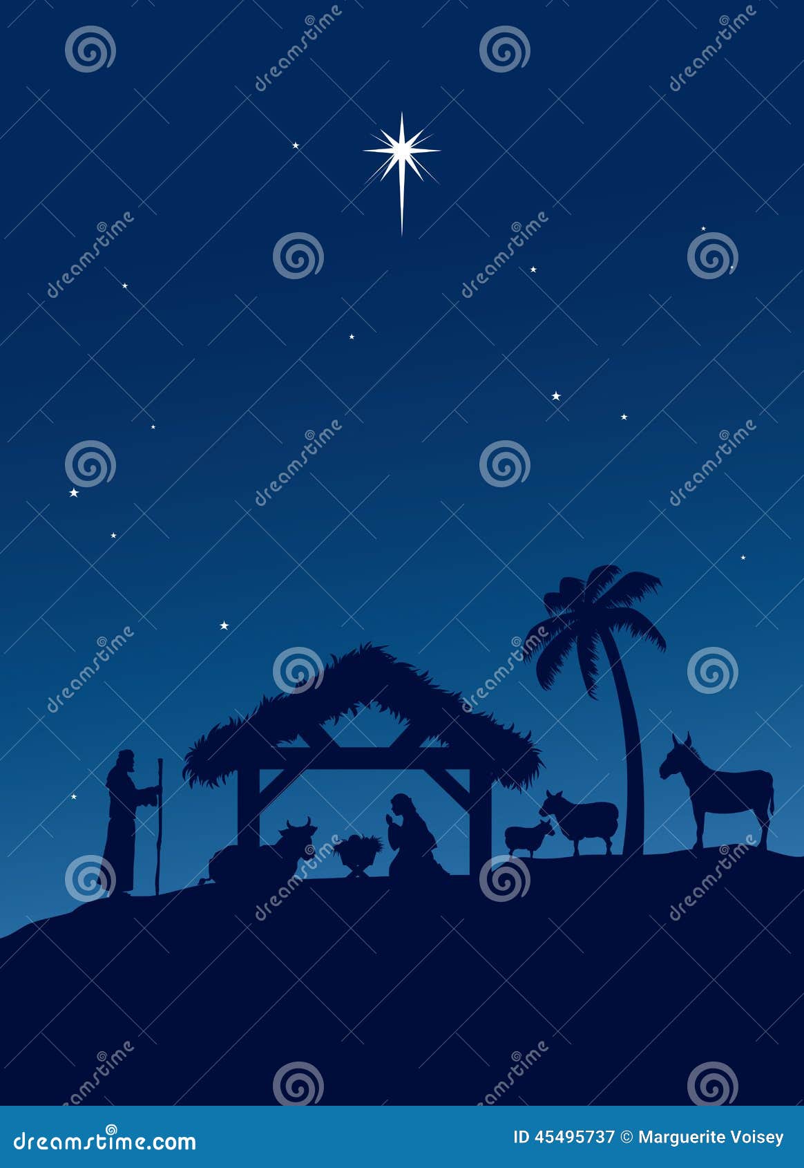 Holy Night stock vector. Illustration of joseph, nativity 45495737
