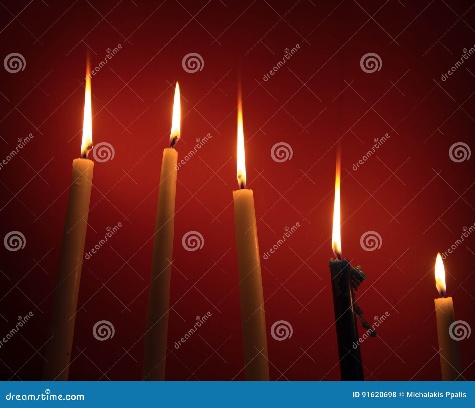 Holy Religious Candles Burning Stock Photo Image of church