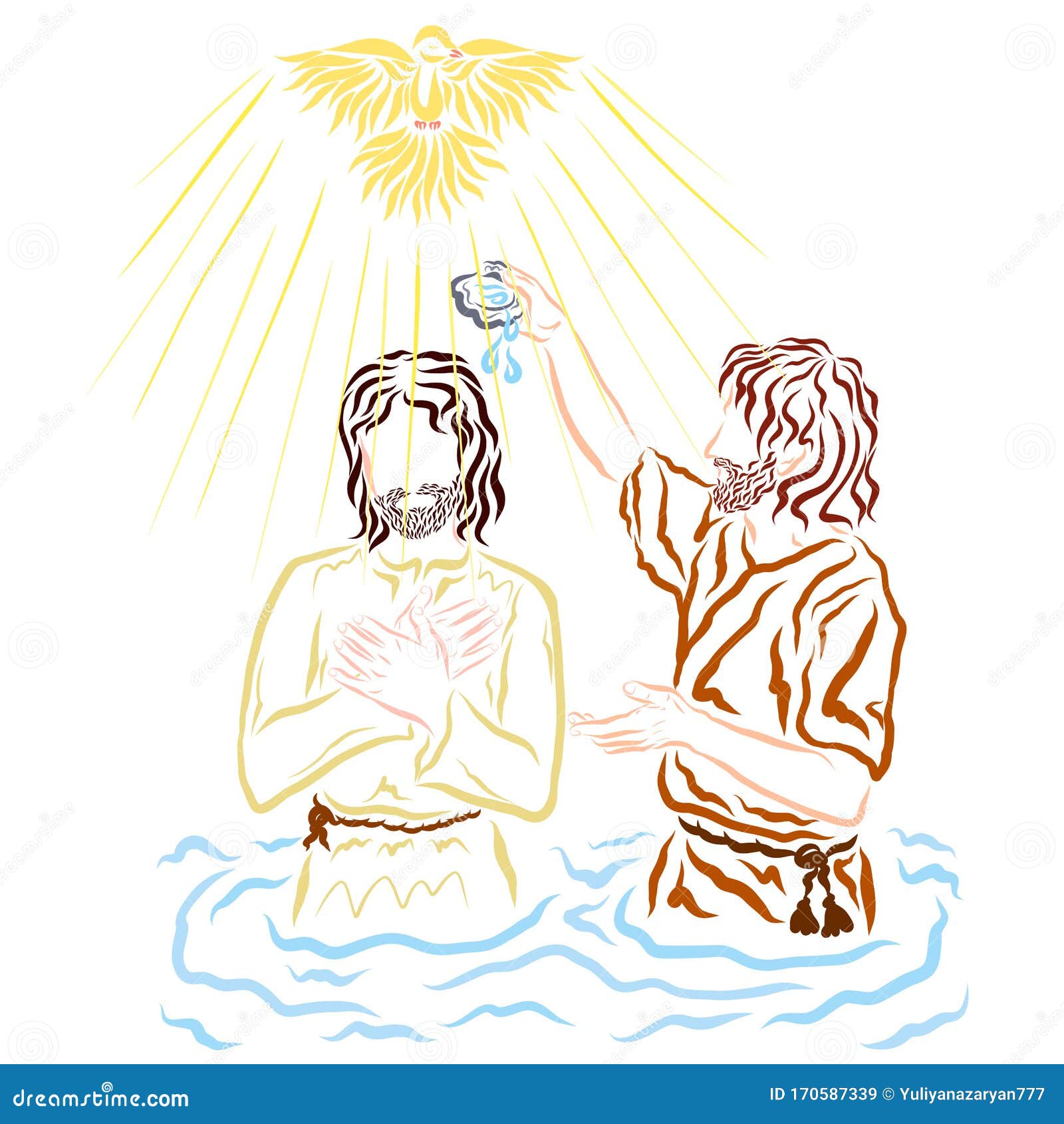 Holy Spirit in the Form of a Dove during the Baptism of Jesus Stock ...