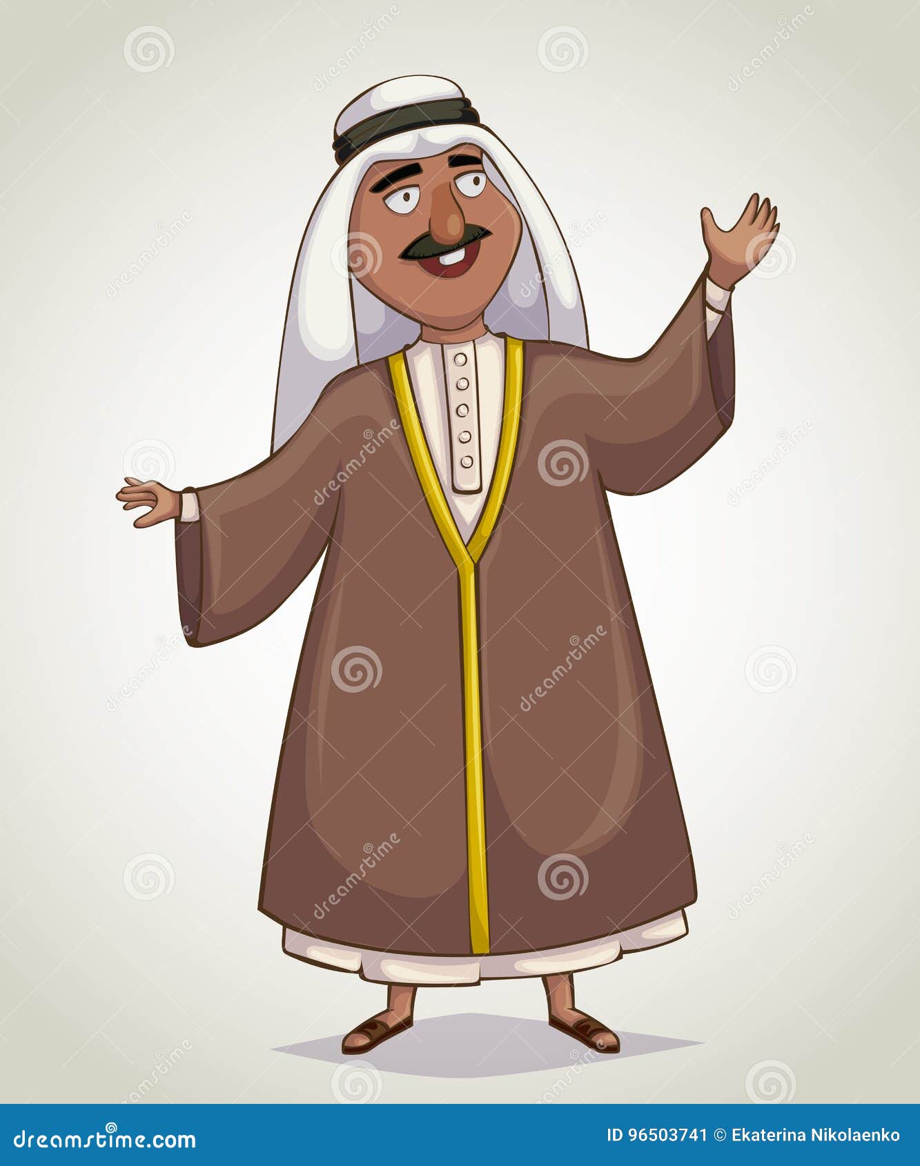 Hombre árabe Personaje De Dibujos Animados Ilustración del Vector -  Ilustración de egipcio, islam: 96503741