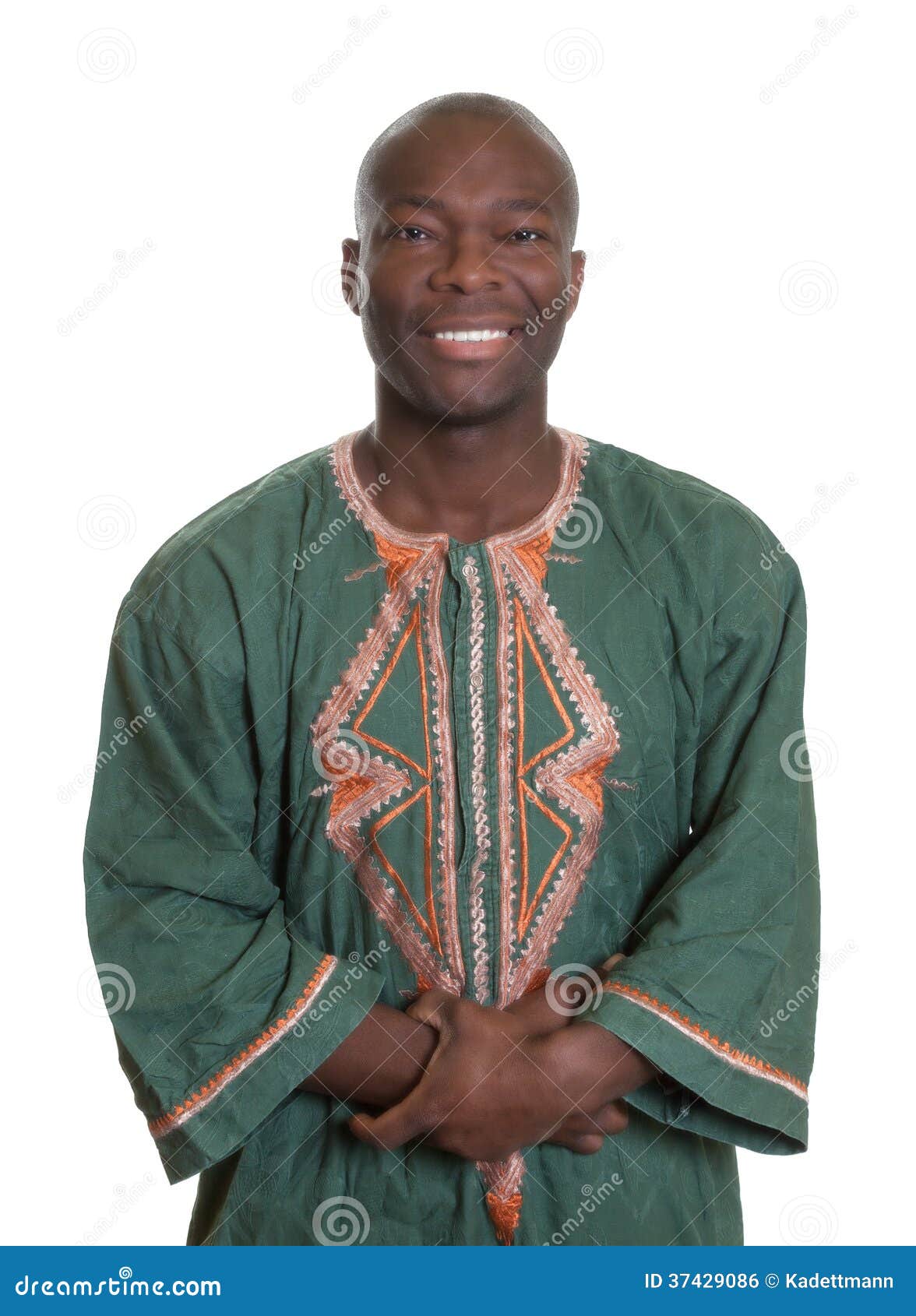Hombre Africano Con Tradicional Y Brazos Cruzados Foto de archivo Imagen de pista,