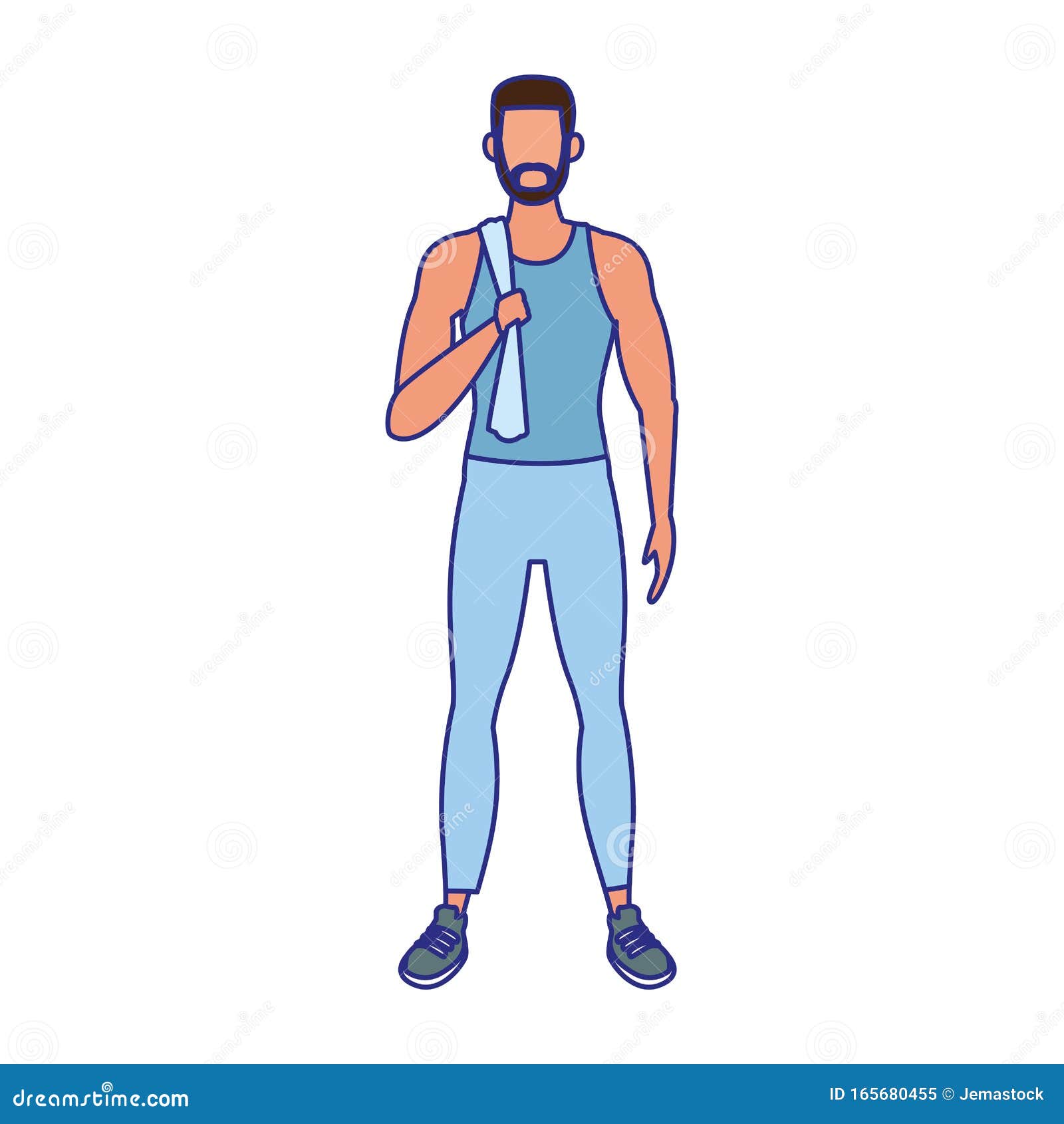 Hombre Avatar De Pie Con Icono De Ropa Deportiva Ilustración del