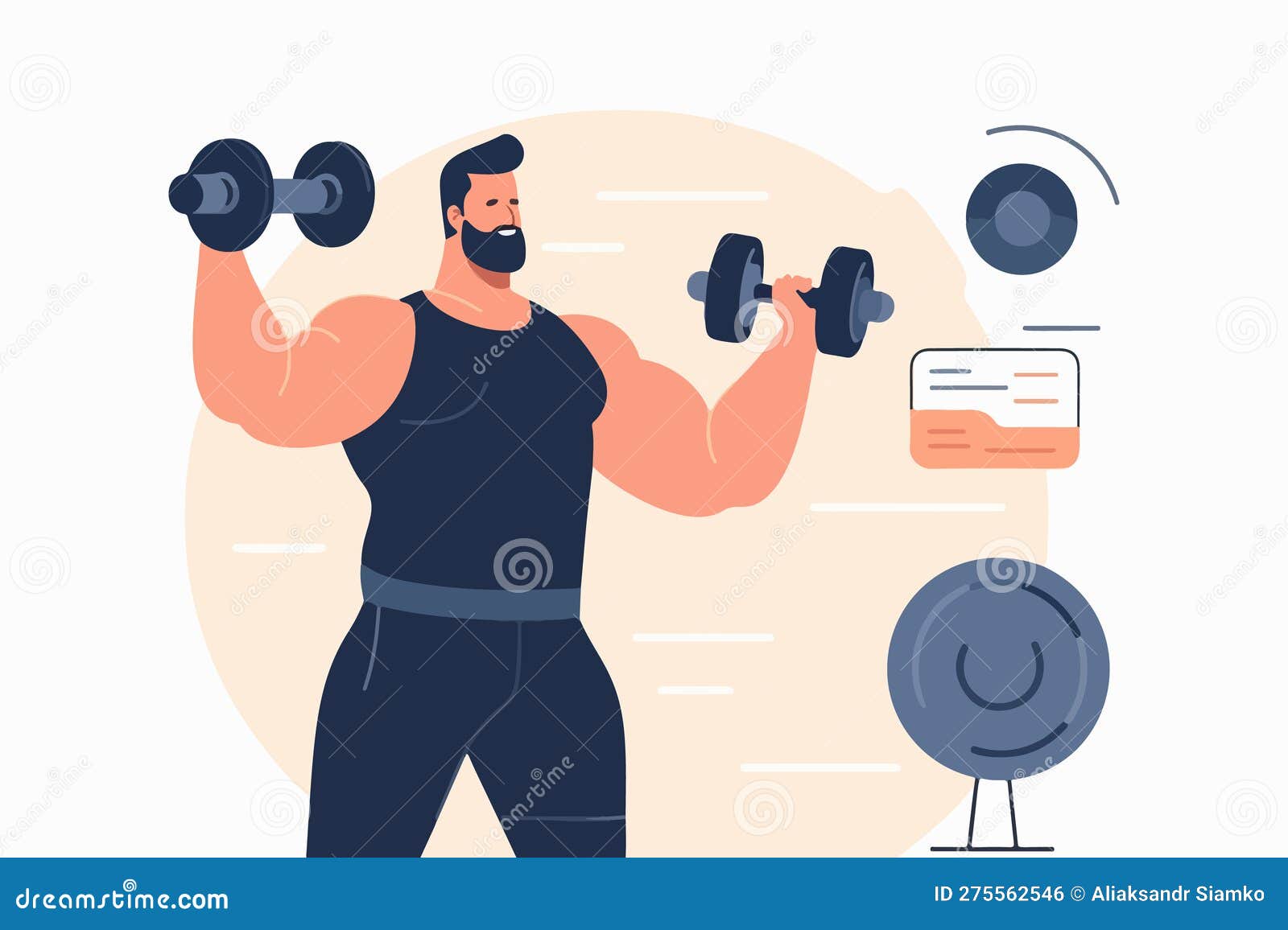 Hombre Con Doblez Motiva Al Espectador a Hacer Ejercicio. Deportista Feliz  Haciendo Ejercicio Con El Equipo. Ilustración Vectorial Ilustración del  Vector - Ilustración de concepto, deportista: 275562546