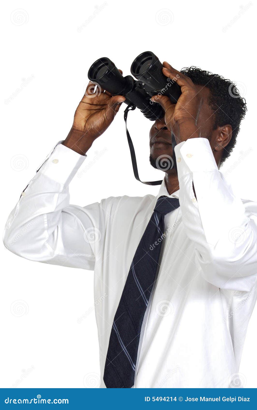 Hombre con los prismáticos foto archivo. Imagen mirada - 5494214