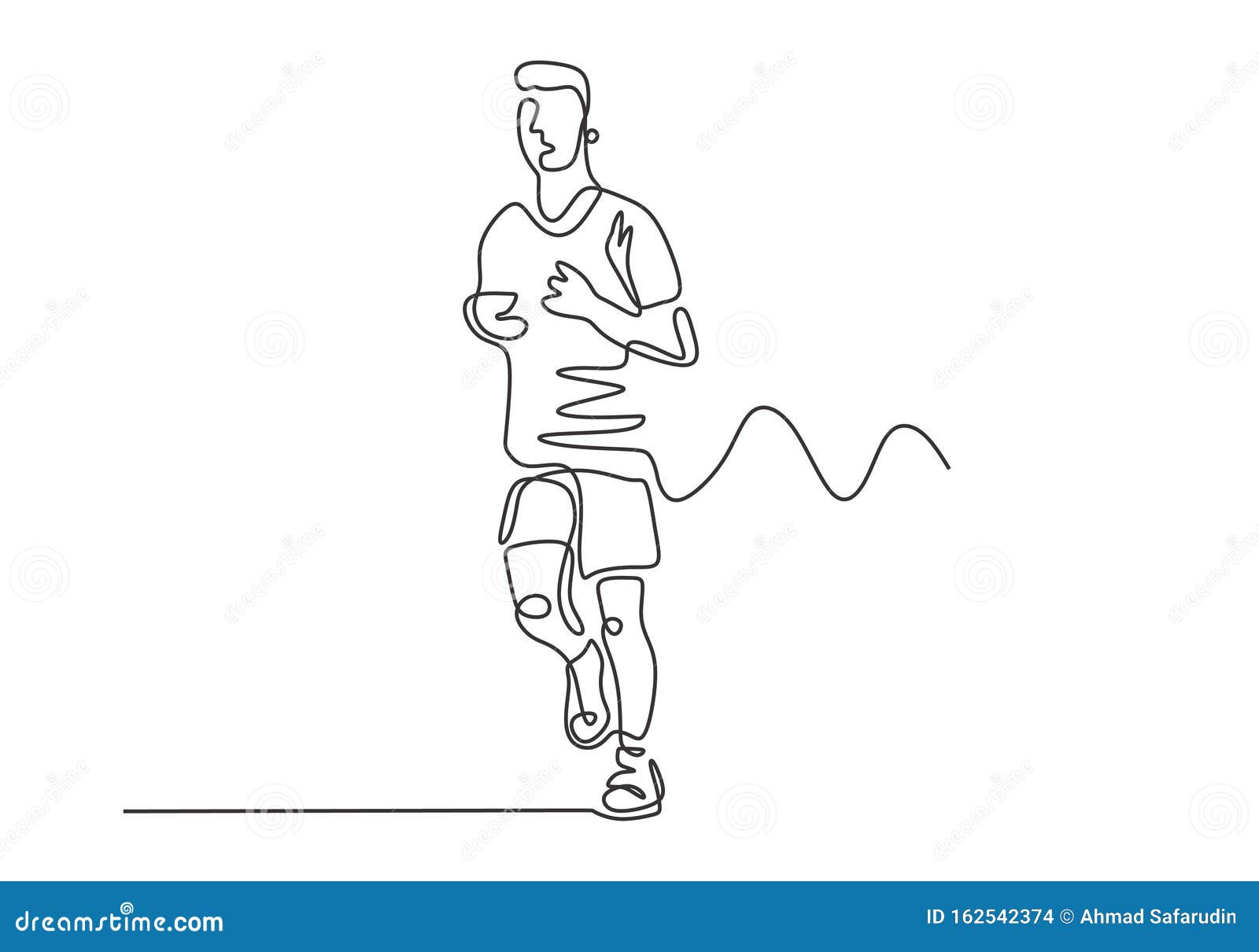 Hombre Corriendo Sobre El Tema Del Deporte Dibujo Continuo De Una Línea