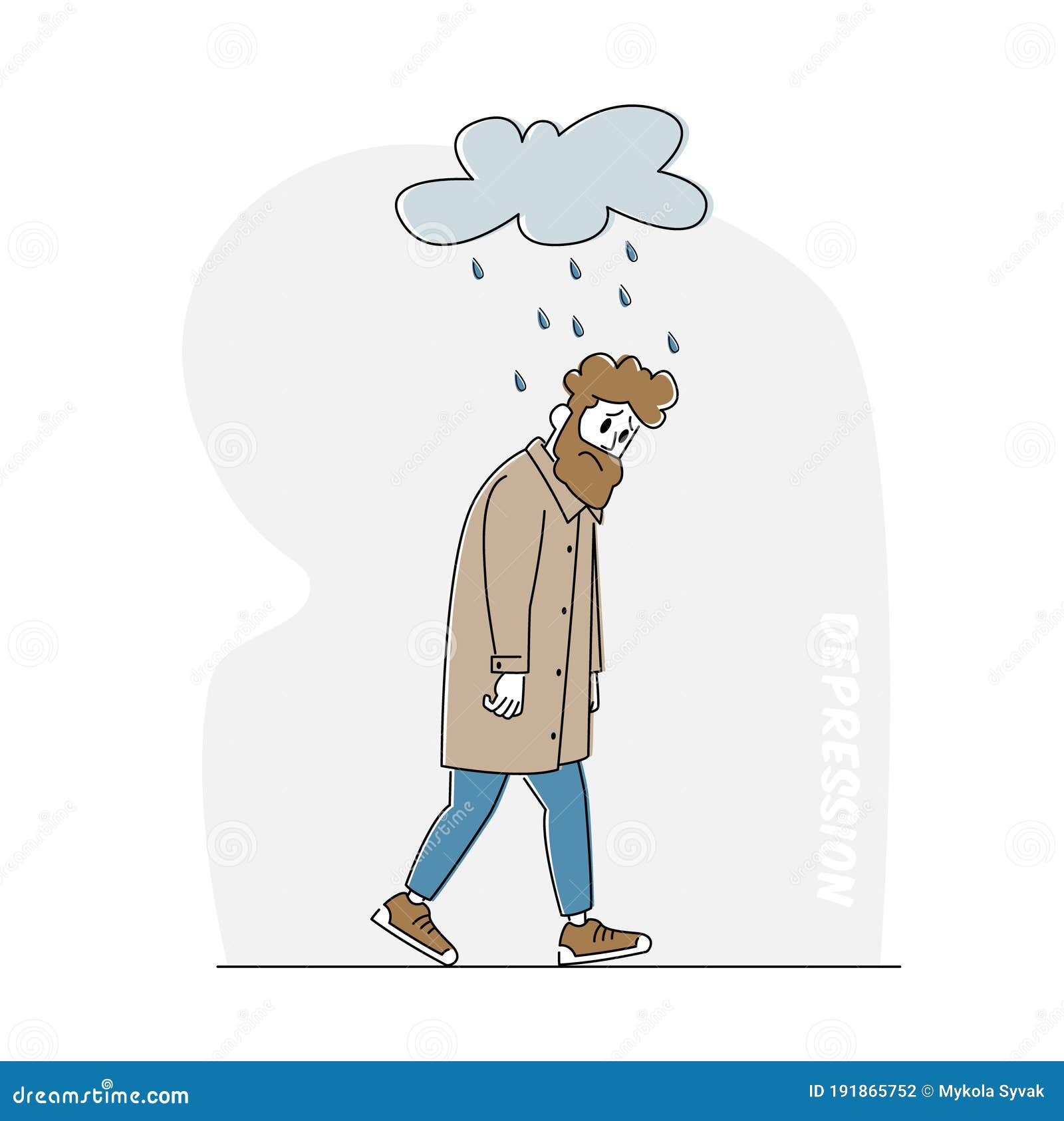 Hombre Deprimido Y Ansioso Con Botella De Alcohol Sufre Depresión Y Ansiedad Se Siente Frustrado Caminando Bajo Nube Lluviosa Ilustración del Vector - Ilustración de lineal, asustadizo: 191865752 Hombre Deprimido Y Ansioso Con Botella De Alcohol Sufre Depresión Y Ansiedad Se Siente Frustrado Caminando Bajo Nube Lluviosa Ilustración del Vector - Ilustración de lineal, asustadizo: 191865752