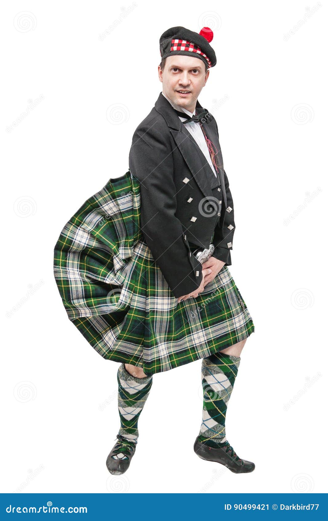 Hombre Escocés En Traje Nacional Tradicional Con La Escocesa Que Sopla Imagen archivo - Imagen de sensual, soplando: 90499421