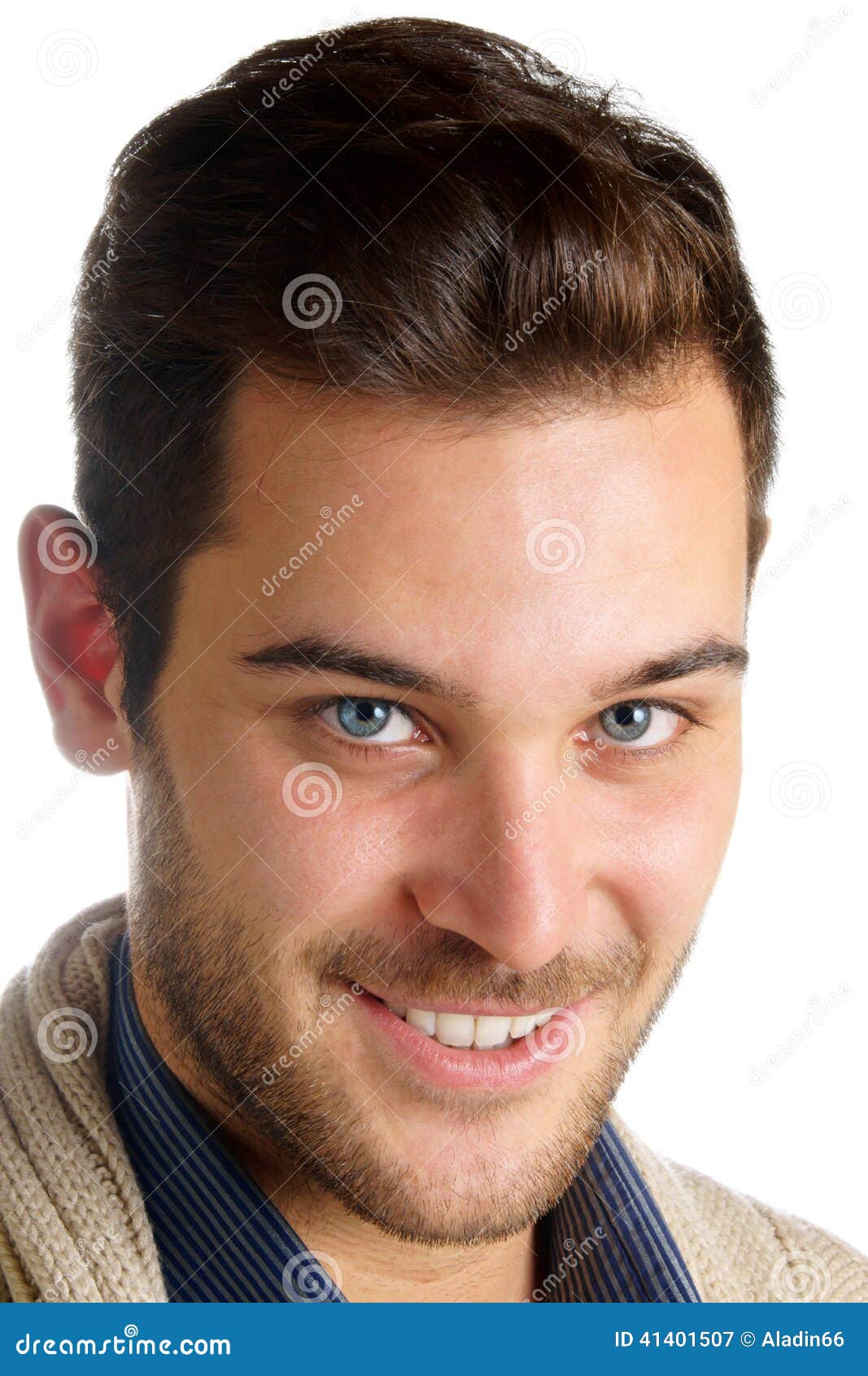 Hombre Joven Sonriente Con Los Ojos Azules Imagen de archivo Imagen