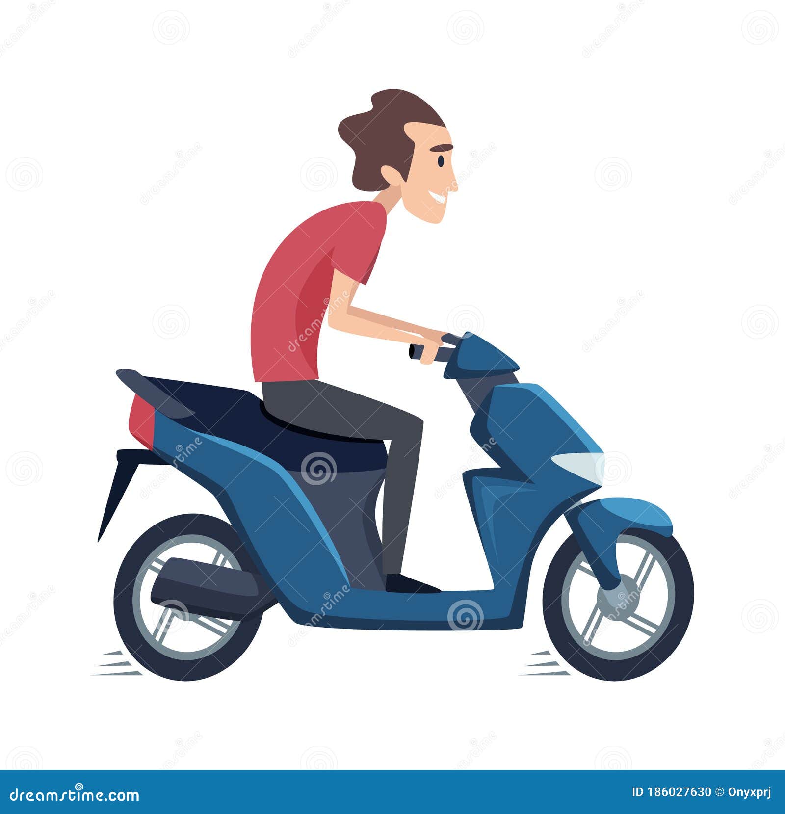 Hombre Montado En Moto. Macho Conduce Motocicleta Aislado Piloto Plano  Personaje Vector Ilustración del Vector - Ilustración de individuo,  mensajero: 186027630