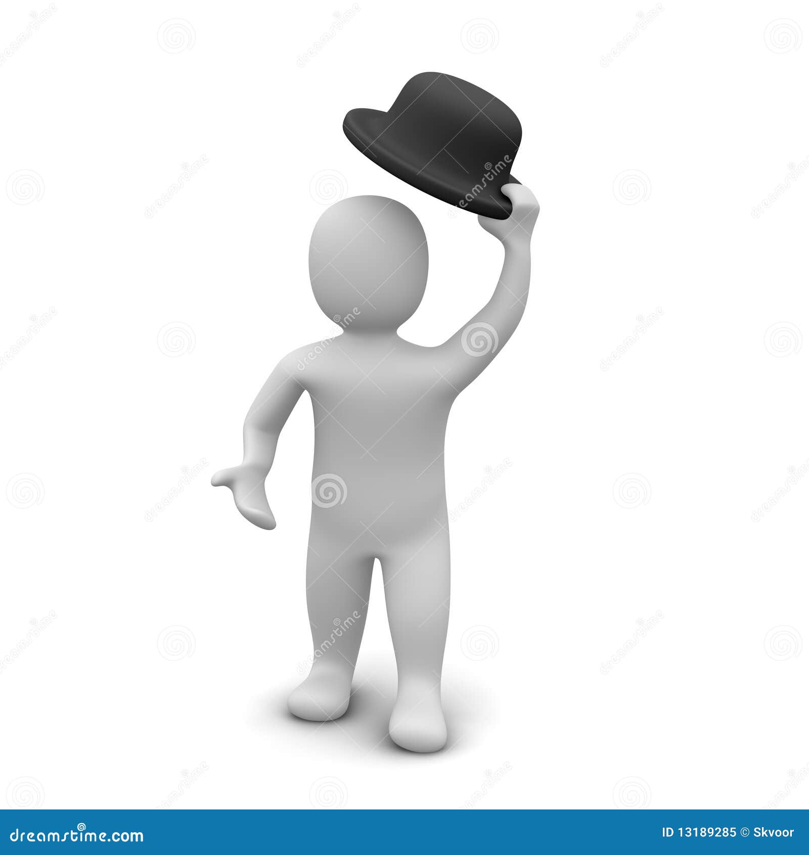No lo hagas Erudito Cuota de admisión Hombre Que Levanta El Sombrero Stock de ilustración - Ilustración de  rendido, conceptual: 13189285