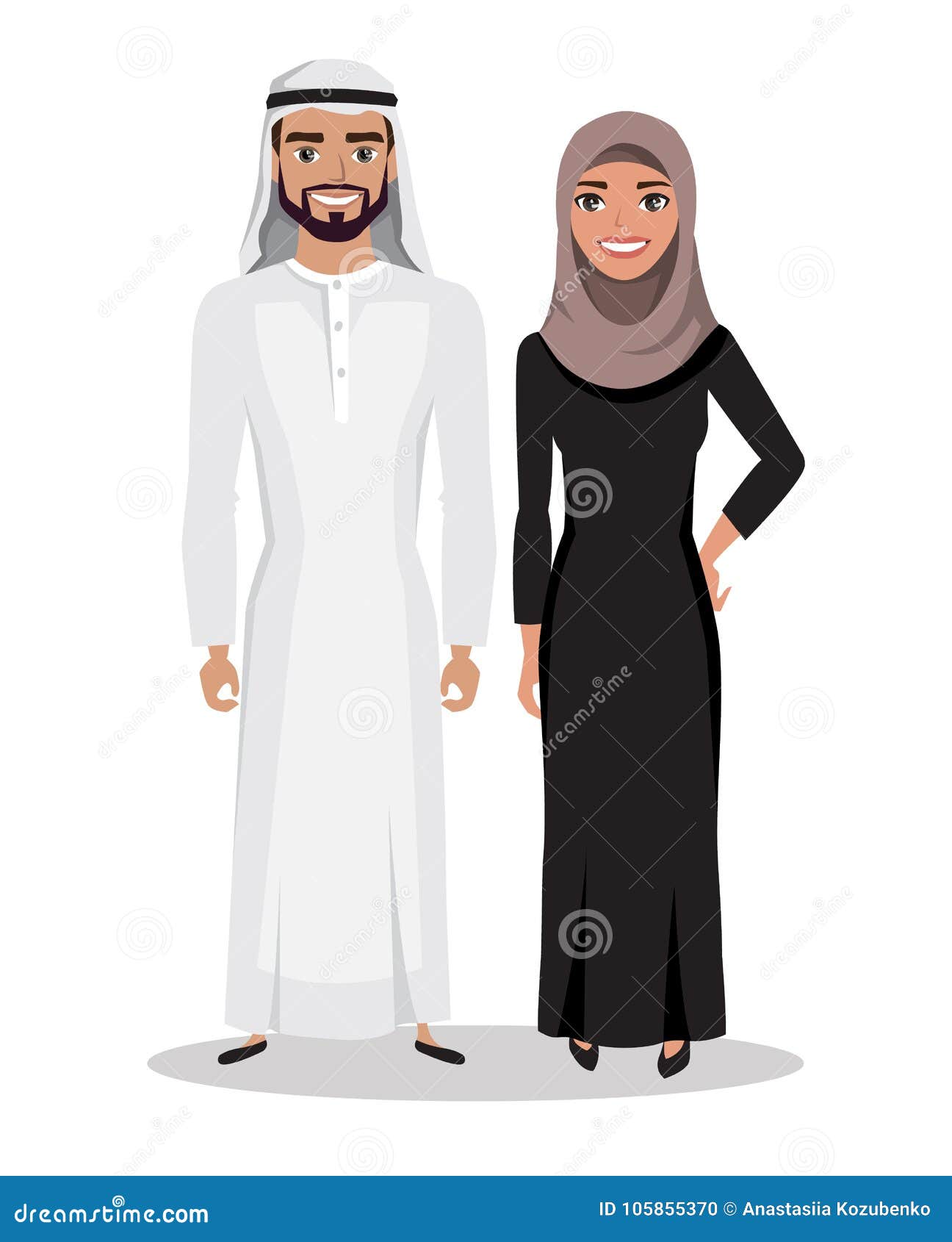 Hombre Y Mujer árabes En Traje Nacional Tradicional Ilustración del Vector  - Ilustración de blanco, musulmanes: 105855370