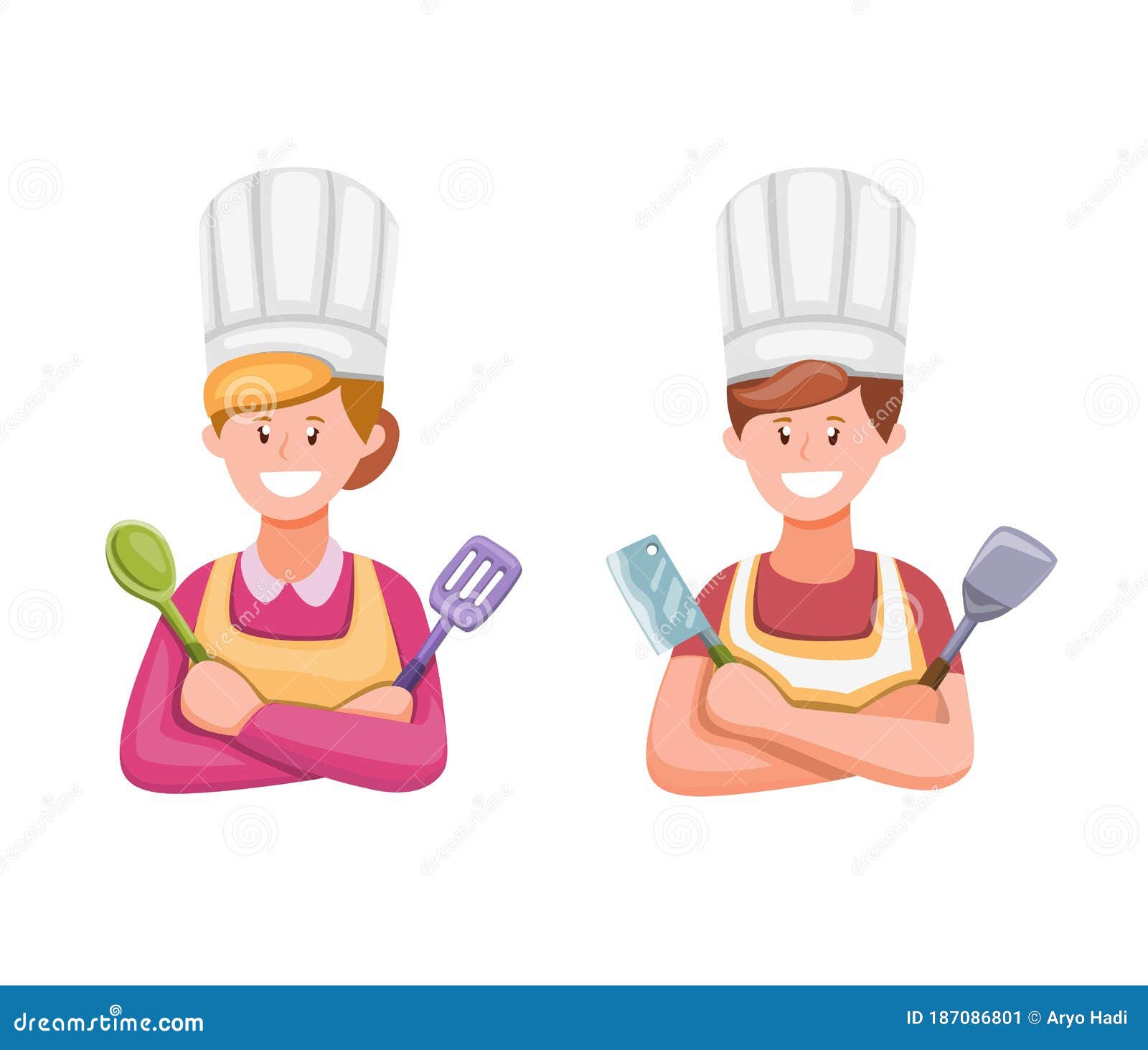 Hombre Y Mujer Cocinando En La Cocina Ilustración De Símbolo En La  Ilustración De Dibujos Animados Vector Sobre Fondo Blanco Ilustración del  Vector - Ilustración de historieta, comida: 187086801