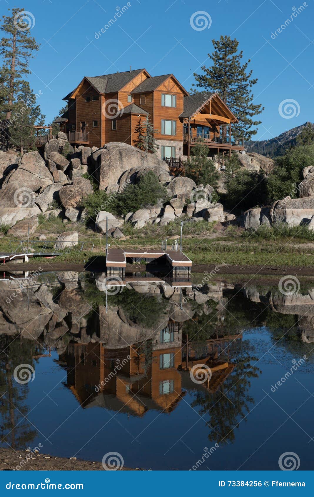 Home Above Boulder Bay on Big Bear Lake Stock Photo Image of vacation