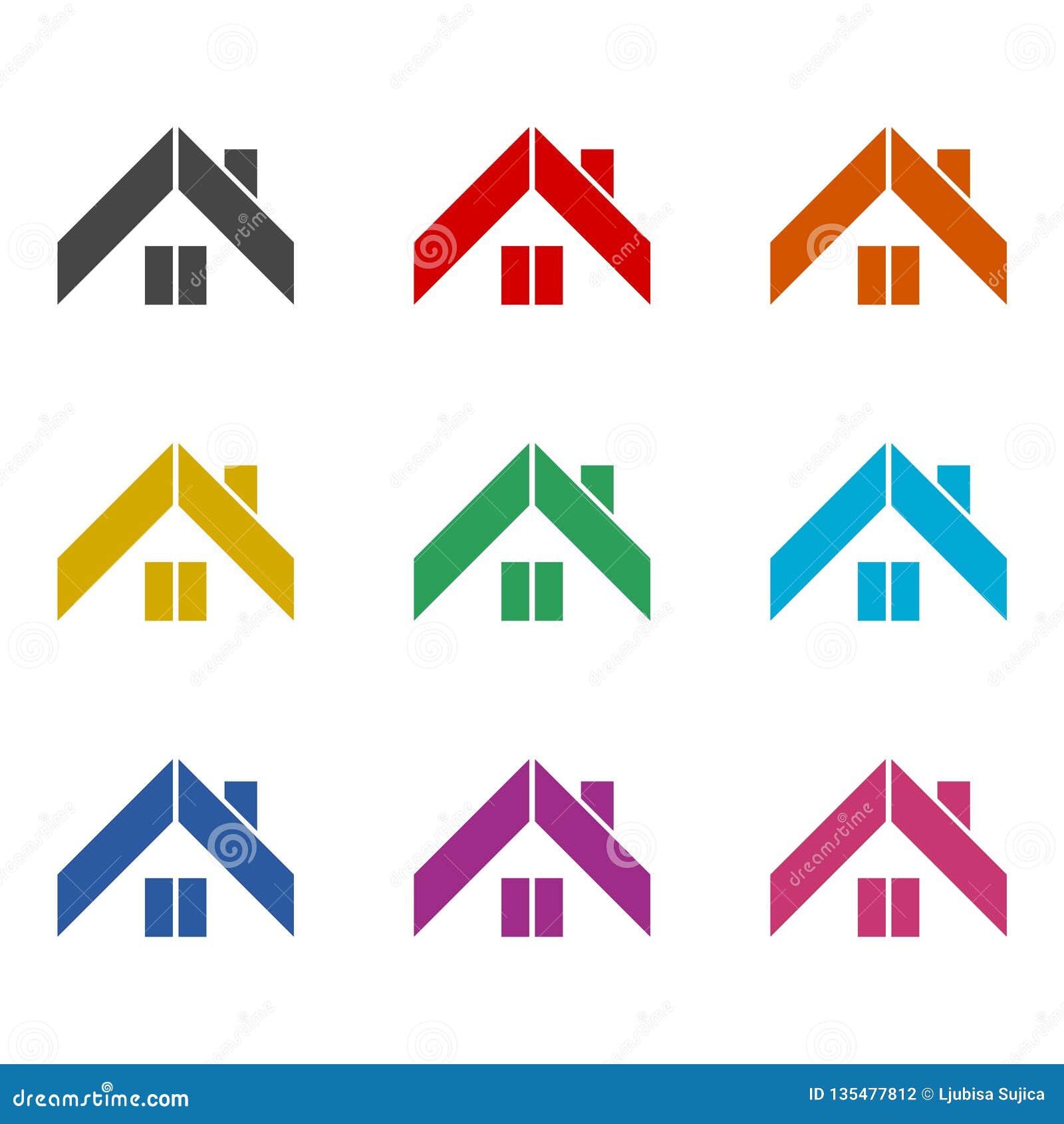 Home Abstract Construction Company Logo, Home Icon, Color Set Stock ...