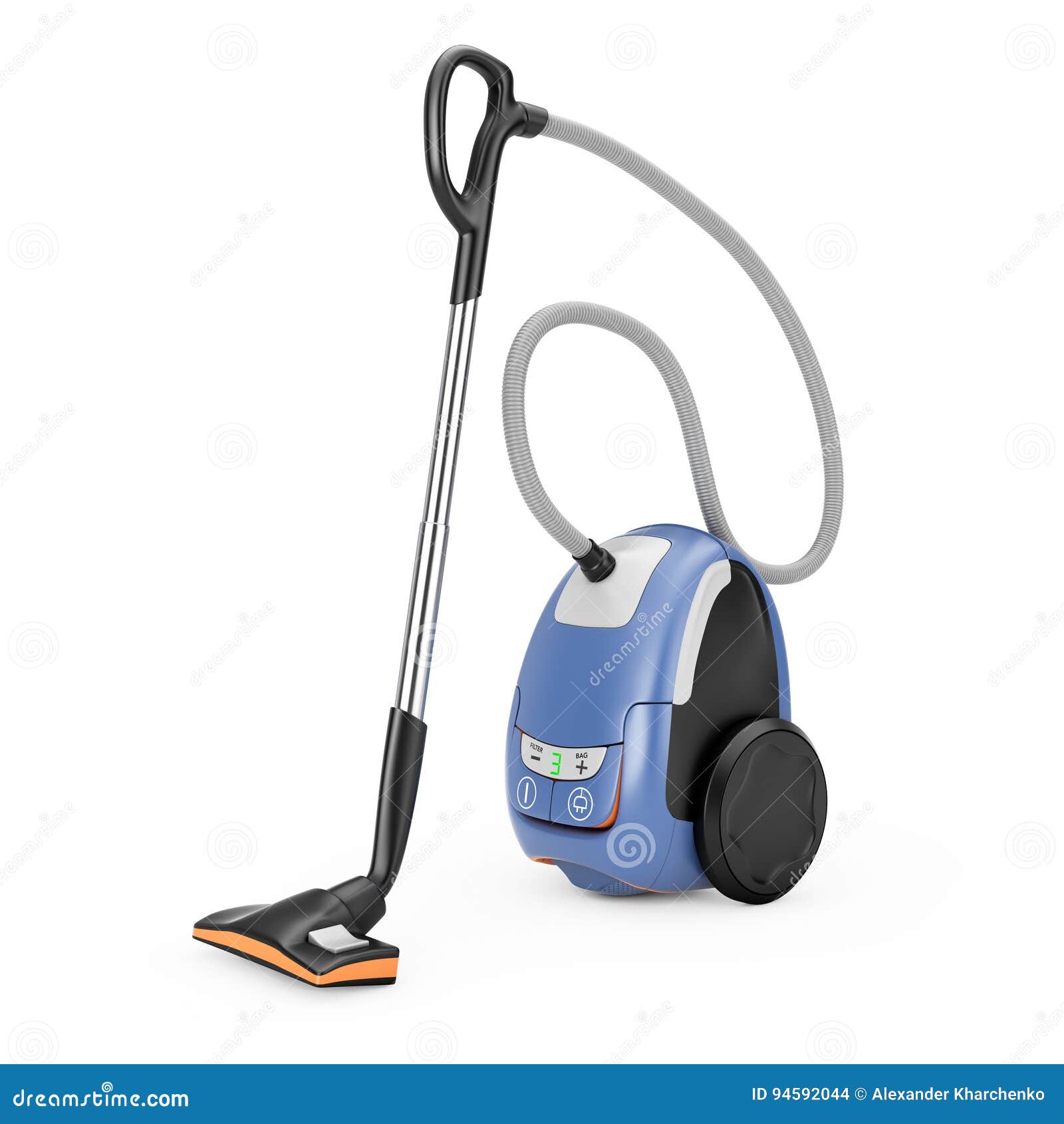 Home Appliance Concept. Modern Vacuum Cleaner. 3d Rendering Stock