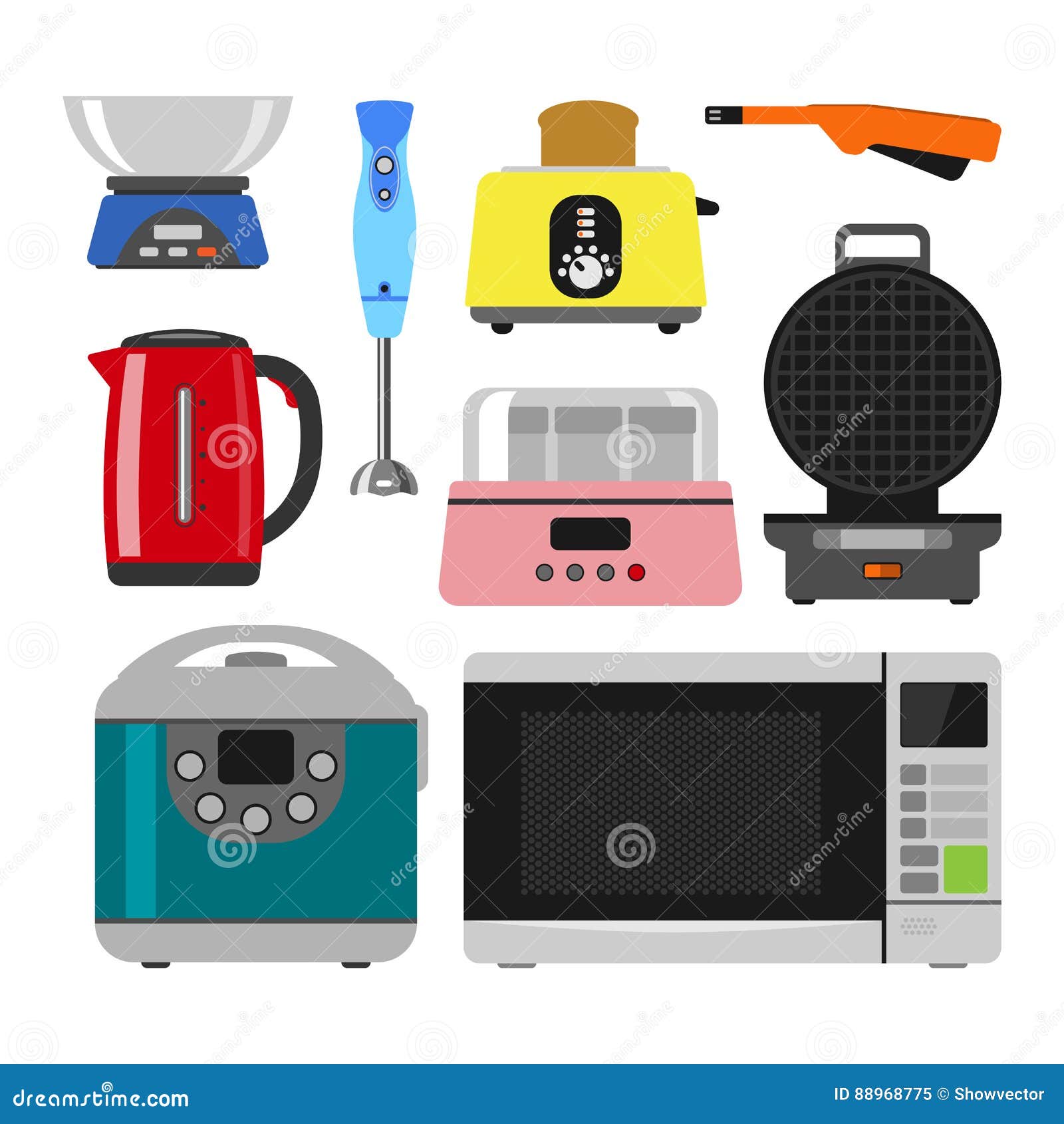 Home appliances household kitchen items Royalty Free Vector