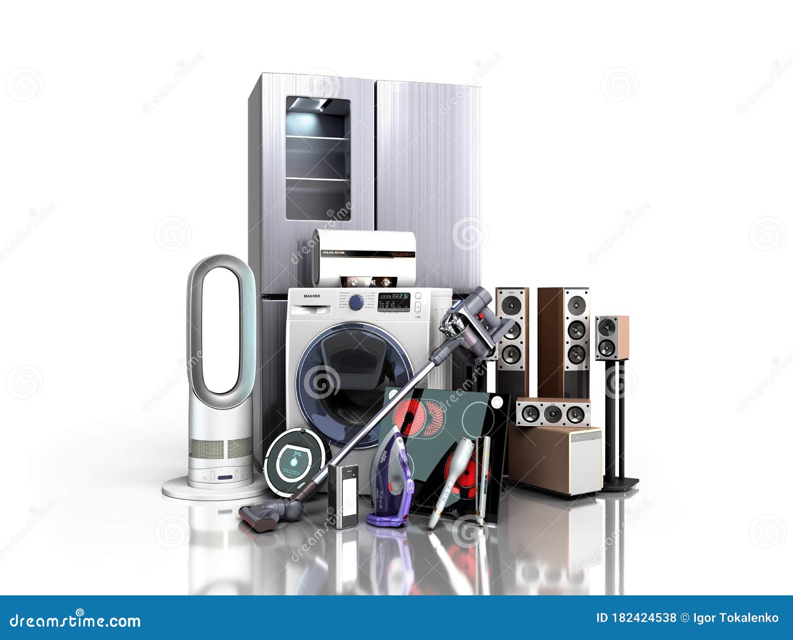 Home Appliances E Commerce or Online Shopping Concept 3d Render on