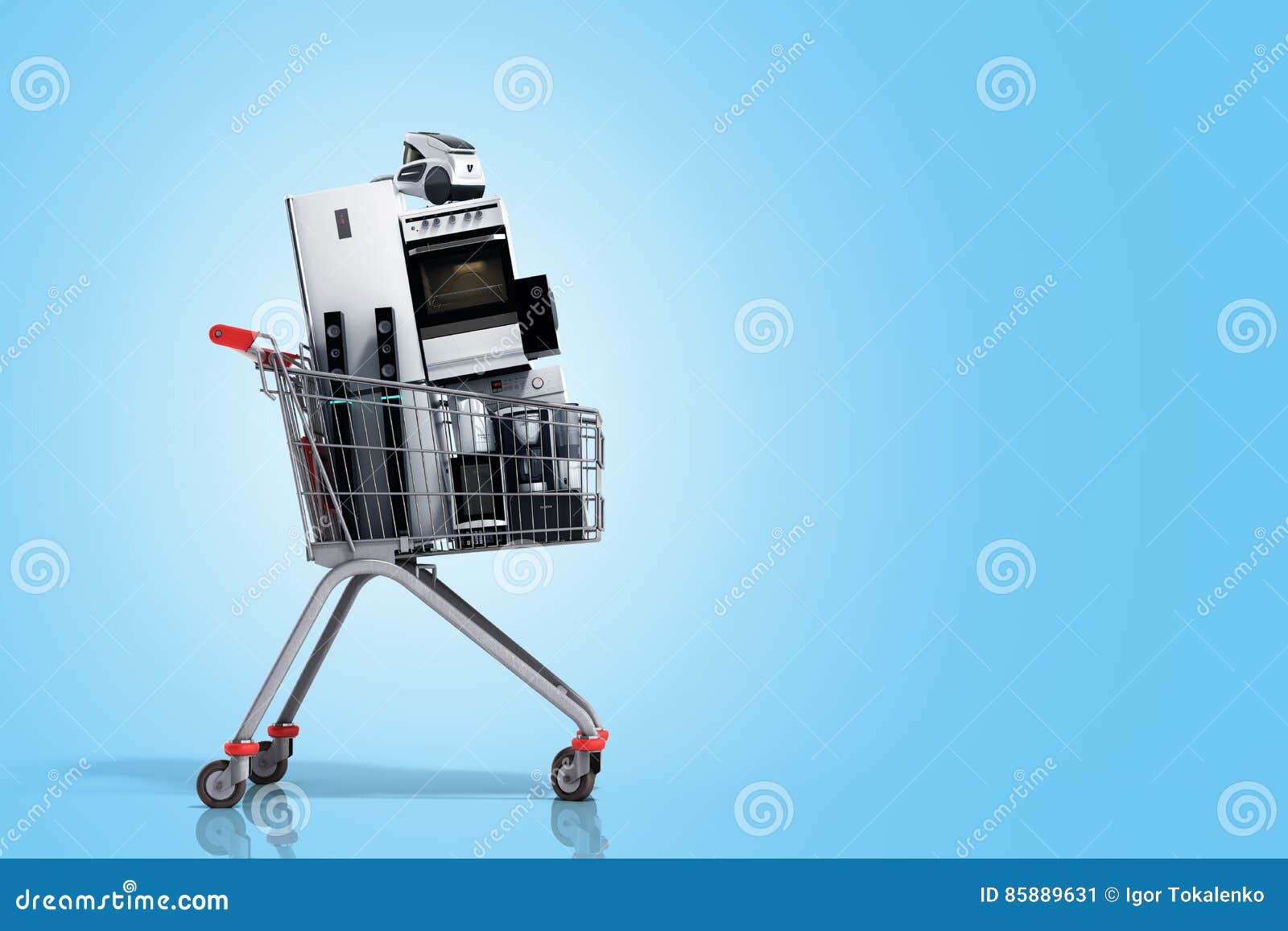 Home Appliances in the Shopping Cart or Online Shopping