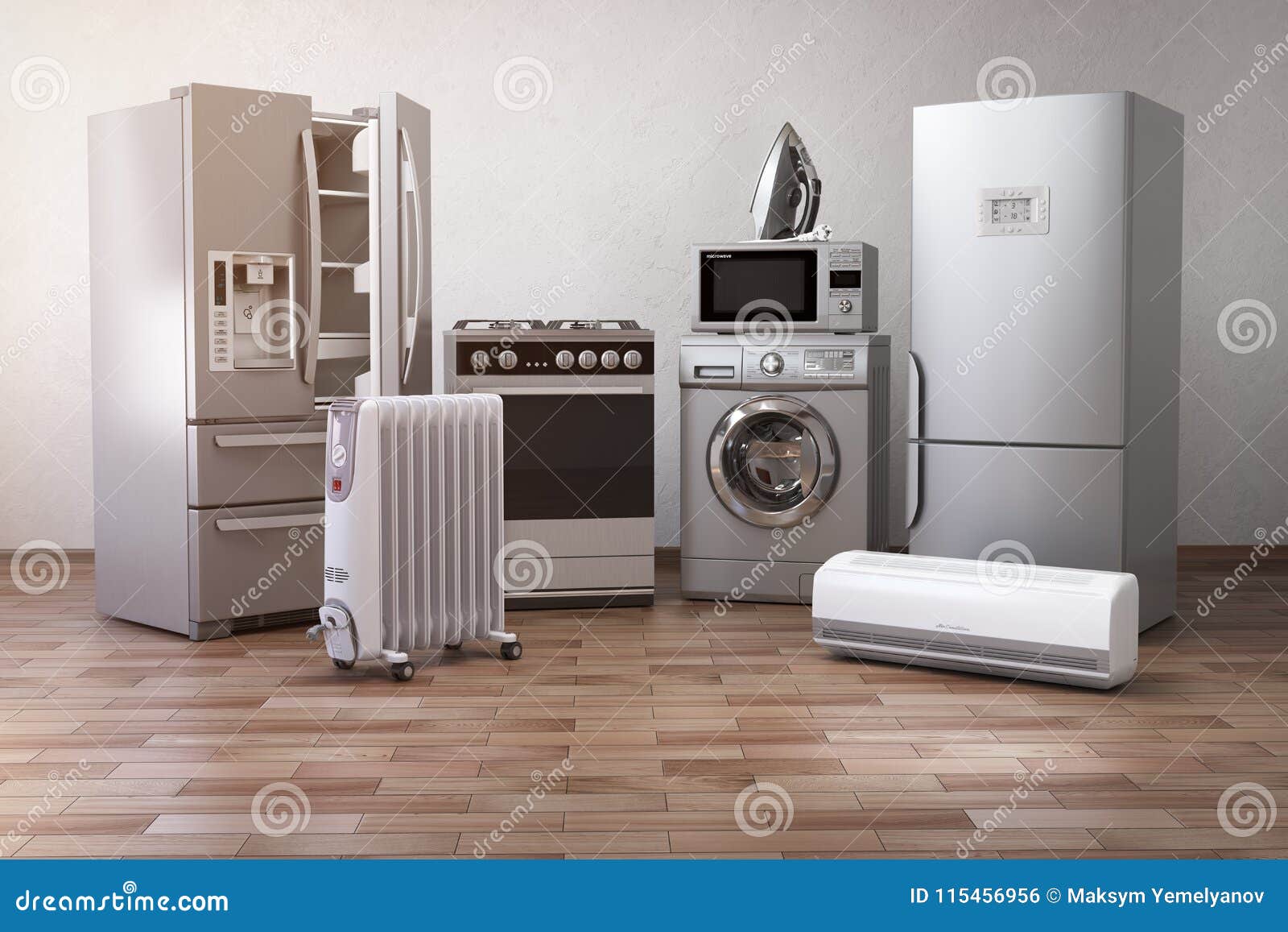 home appliancess. set of household kitchen technics in the new a