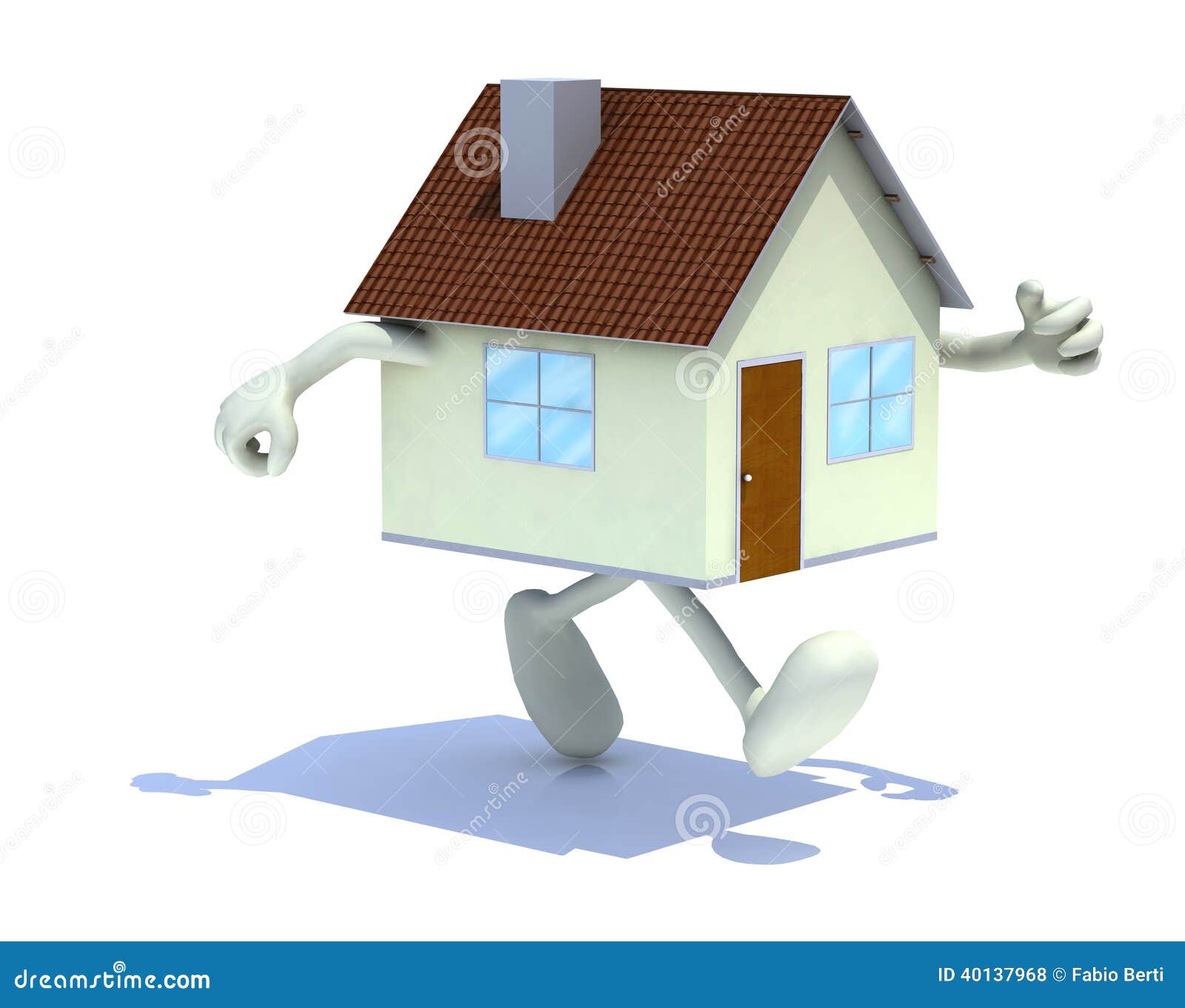 Home with Arms and Legs Walking Stock Illustration Illustration of apartment, modern 40137968