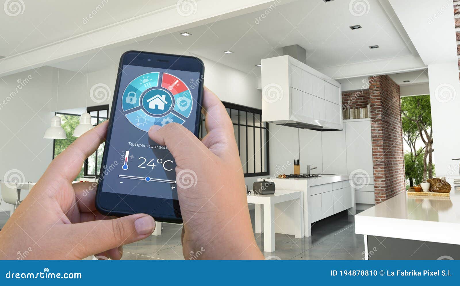 Home Automation Modern Interior Kitchen Stock Illustration Illustration of icon, climate