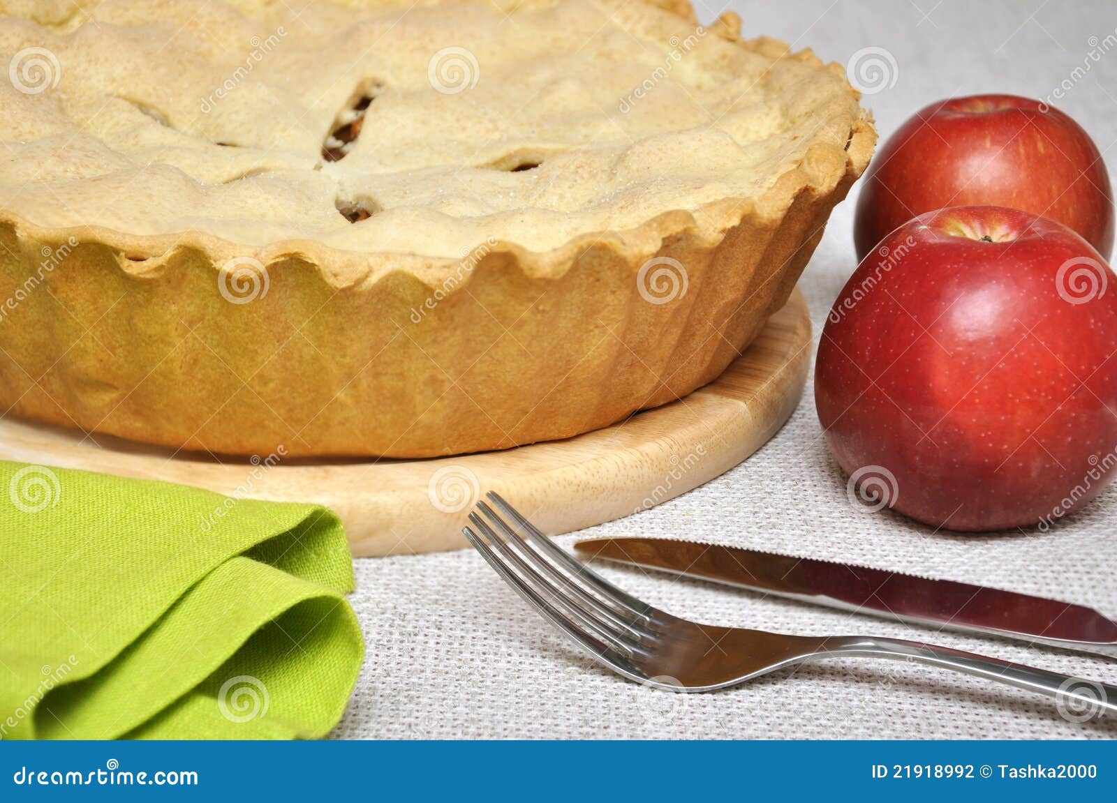 Homebaked apple pie stock photo. Image of sugared, fork 21918992