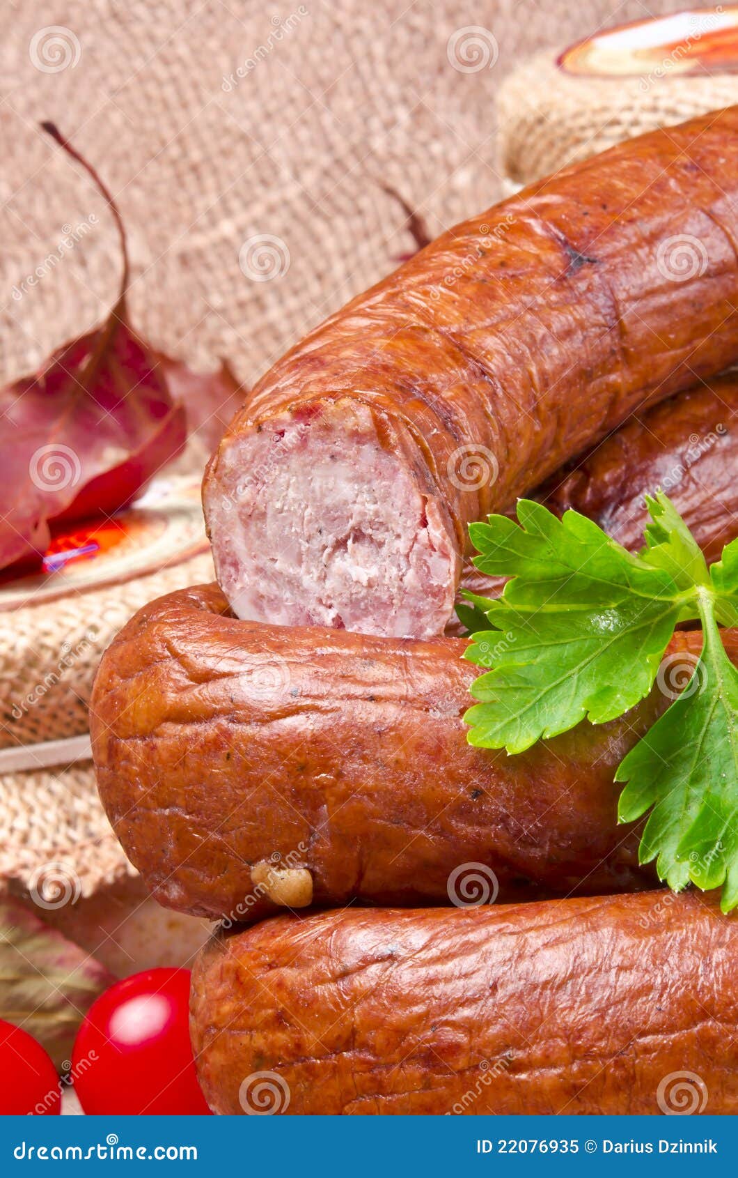 Homebaked Polish sausage stock image. Image of chili 22076935