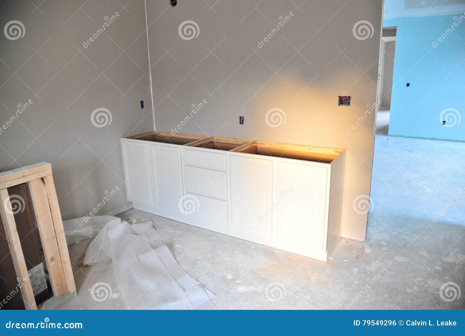 Home Base Cabinet Remodeling Project Stock Photo Image Of