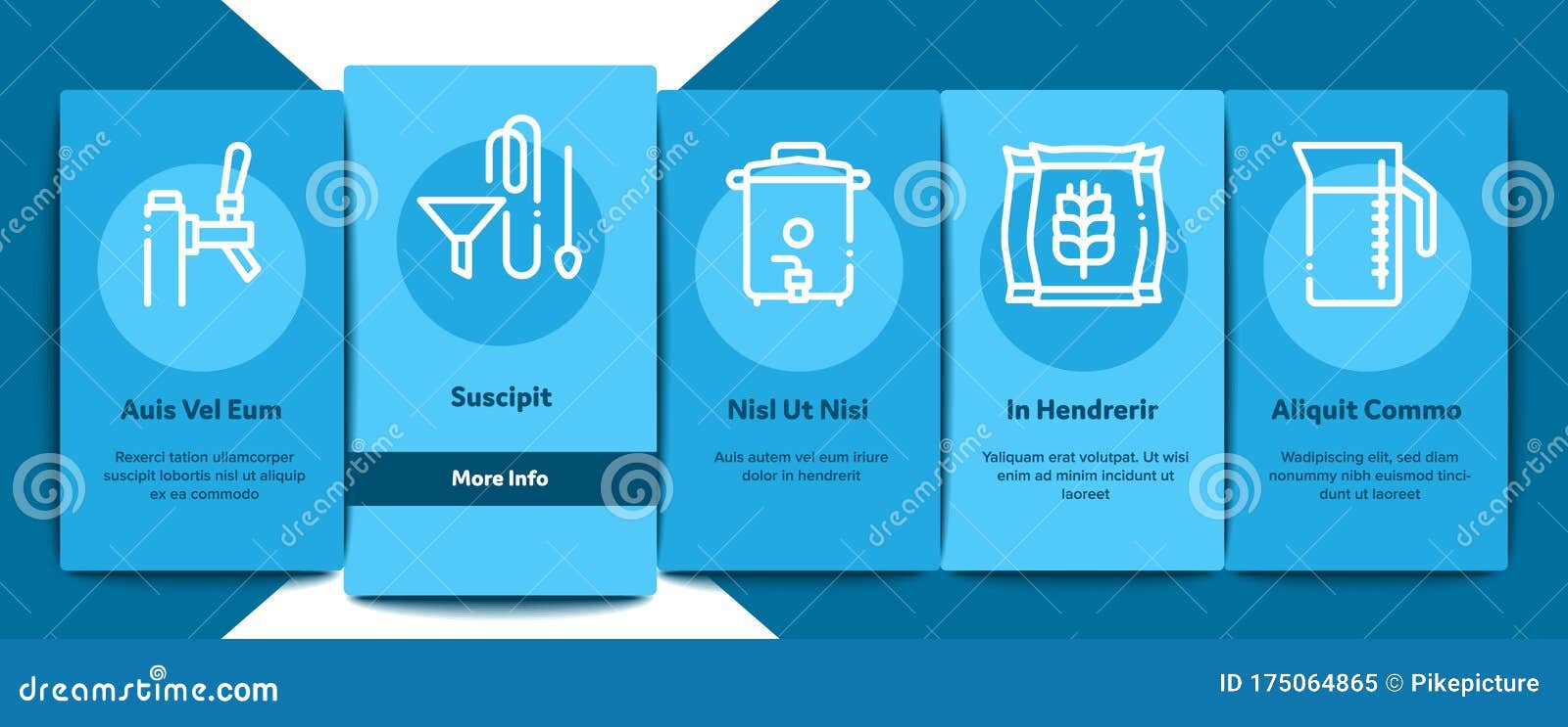 Home Brewing Beer Onboarding Elements Icons Set Vector ...