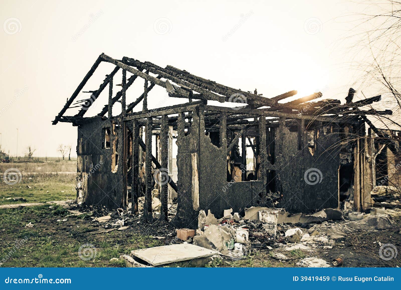 Home burned insurance stock image. Image of asbestos 39419459