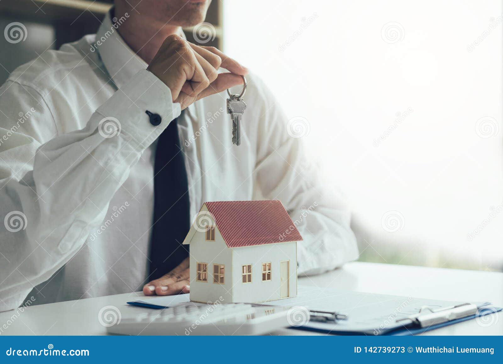 Home Buying Broker Holding the Key Stock Image Image of agent, client