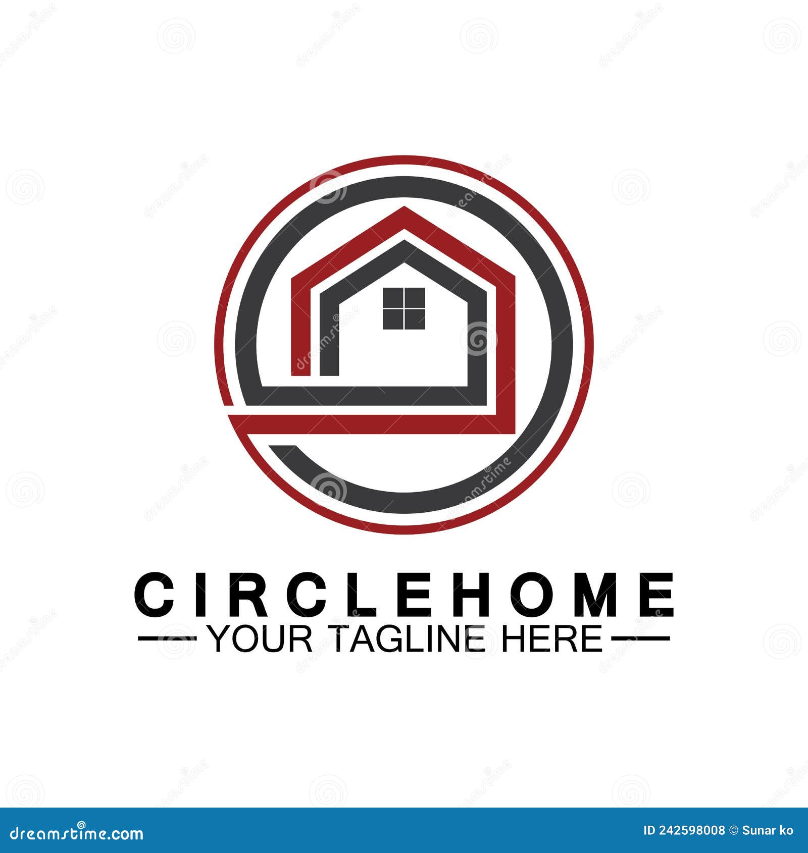 Home Circle Concept Logo Symbol Vector Illustration Design Stock Vector