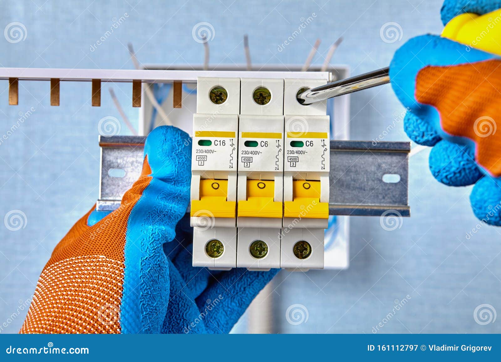 Home circuit breaker setup stock image. Image of electrician - 161112797