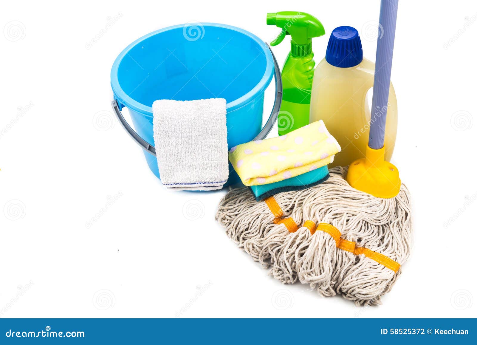 Home Cleaning Tool Set of Detergent, Mop, Sponge, Spray, Towel a Stock