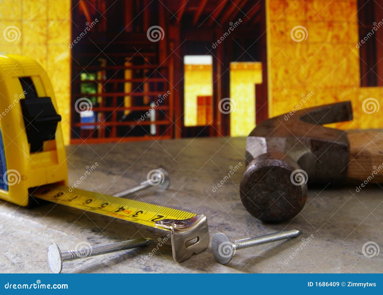 Home construction stock image. Image of industry