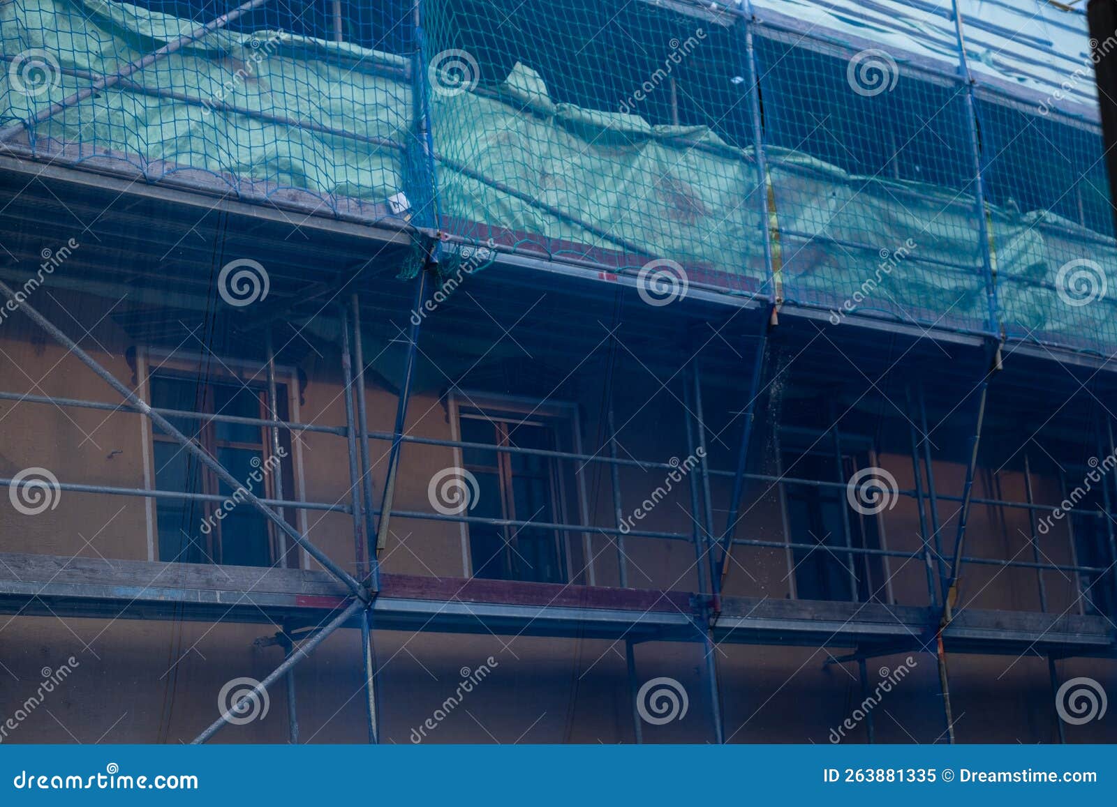 Home Construction.Construction and Repair of the House.Scaffolding in a