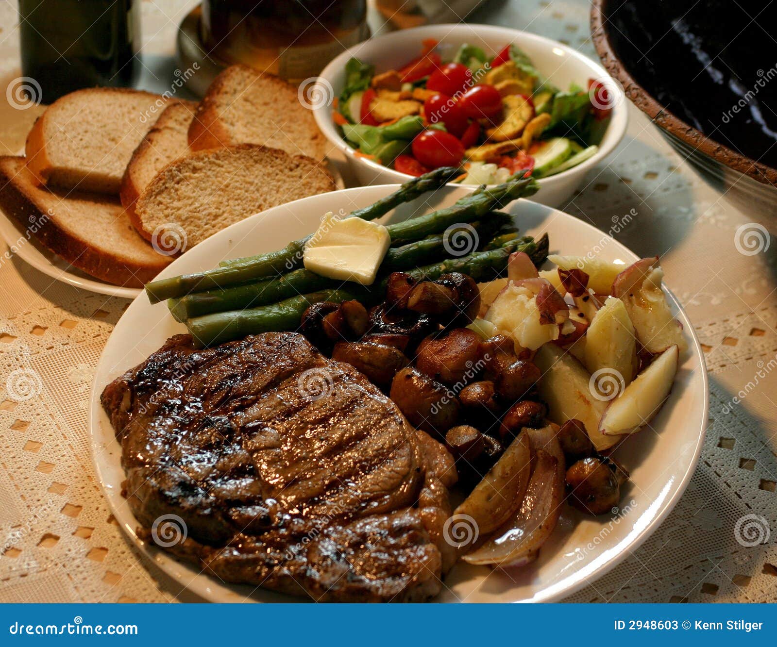 Home Cooking stock image. Image of meat, meal, salad, dinner - 2948603