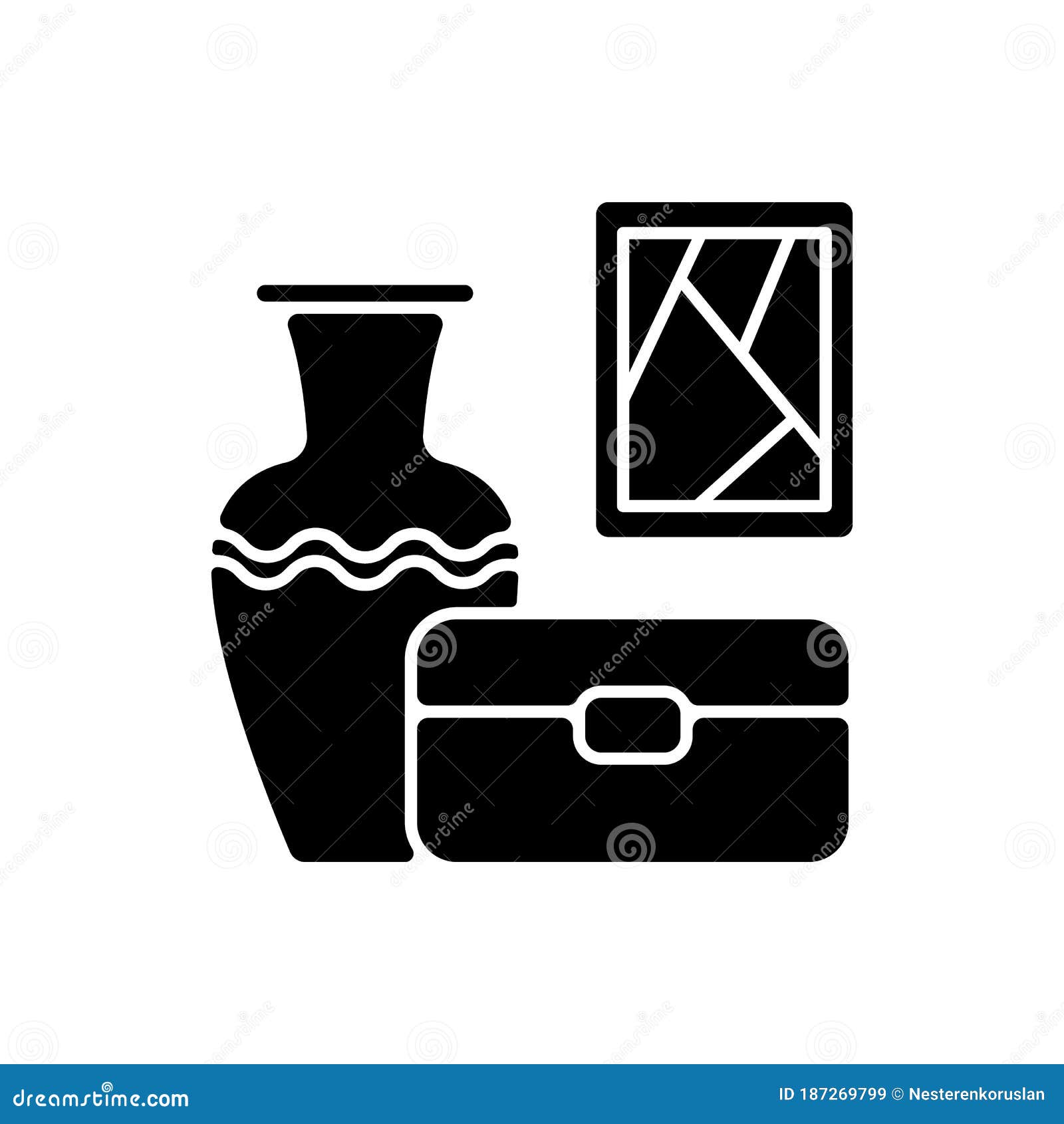Unique household objects vector glyph icon set 23298699 Vector Art
